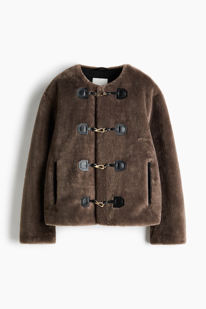 Chaqueta estilo trenca - Topo oscuro/Negro/Beige claro - 1