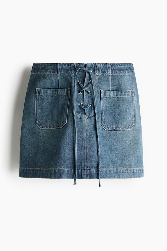 Женские юбки H&M Denim Lace-Up Mini Skirt