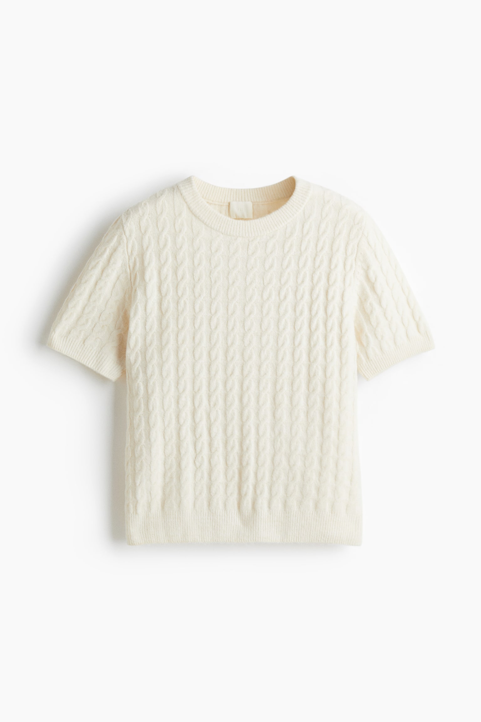Женский свитер H&M Cable-Knit, цвет: Светлый бежевый — фото 1