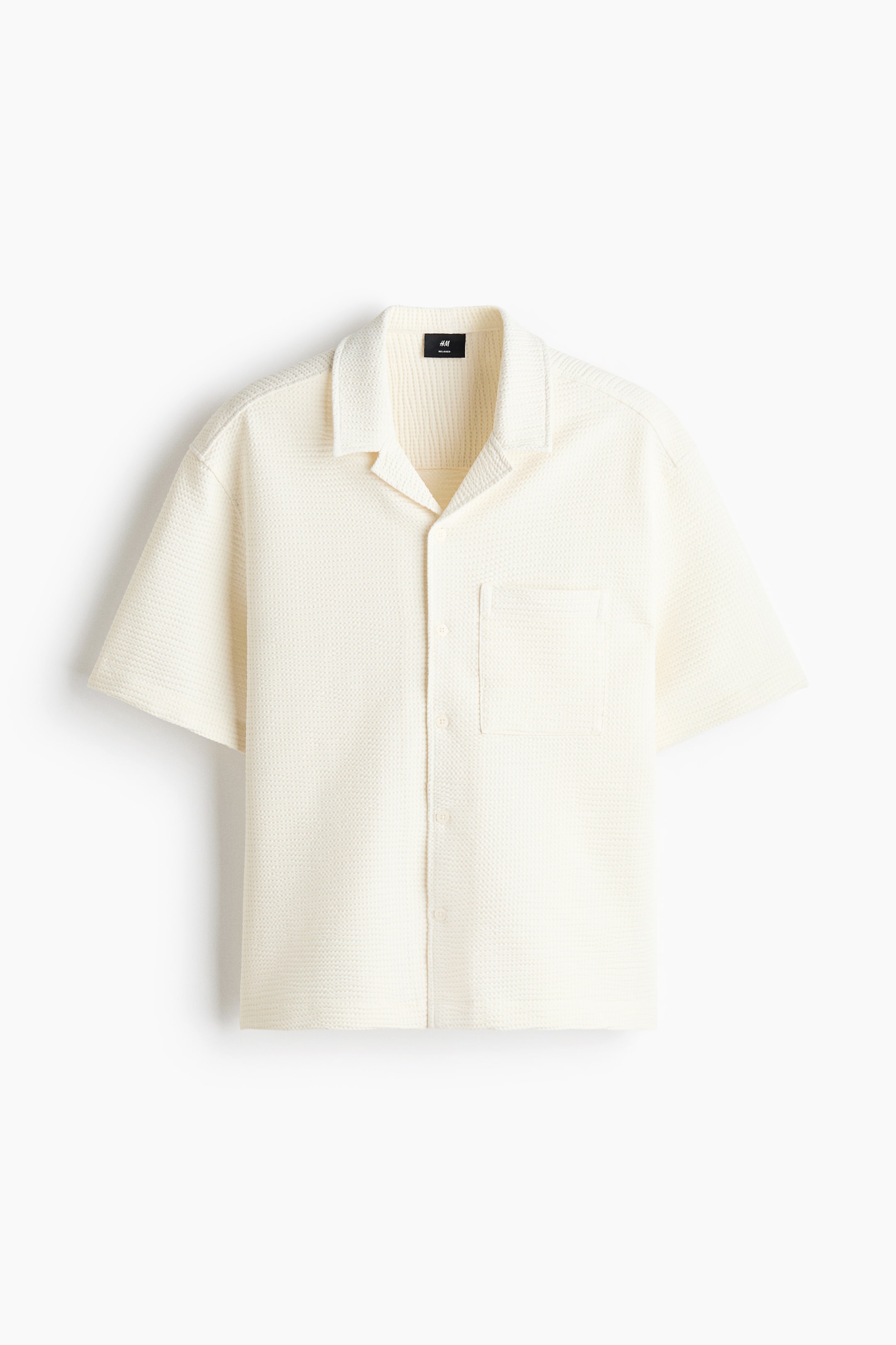 Chemise gaufrée décontractée avec col cubain