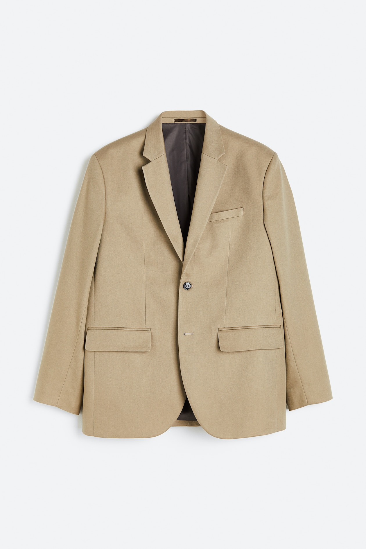Beige Notch Lapel Single Breasted Men's Jacket