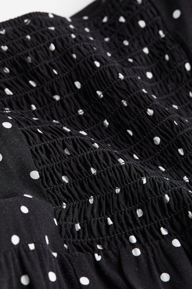 Sukienka midi z bufiastym rękawem - Czarny/Czarny - 6