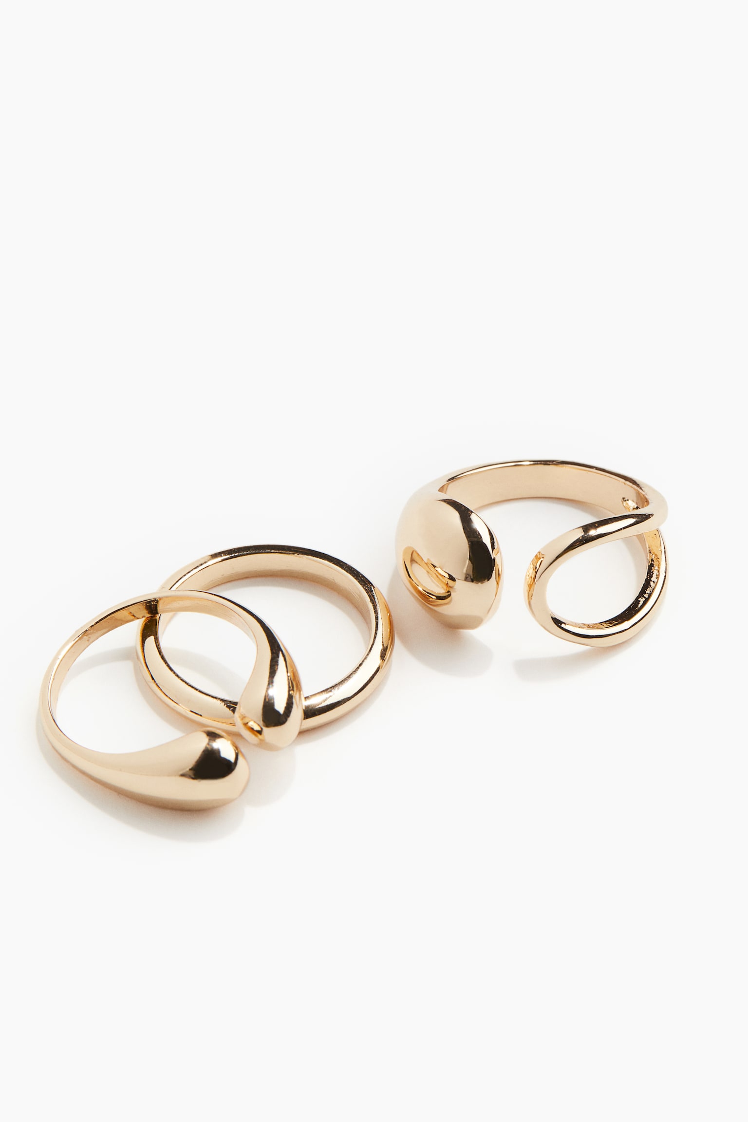 3-pack Rings - Gold colour - 2