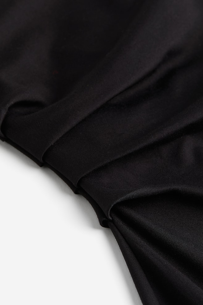 Draped jersey dress - Black/Cream/Cream/Striped - 4