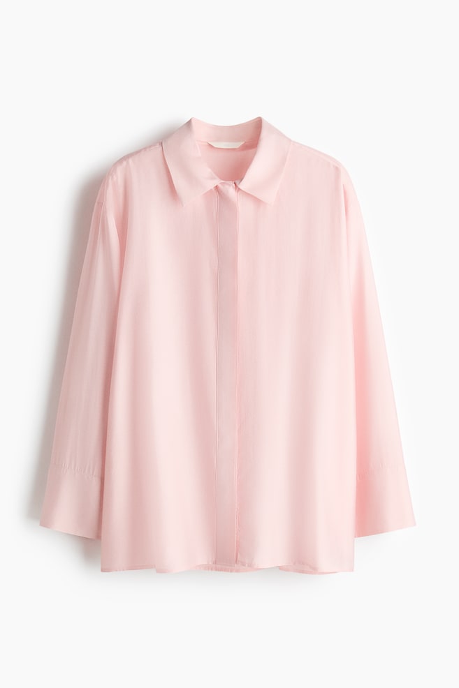 Oversized Shirt - Light pink/Light blue/striped - 1