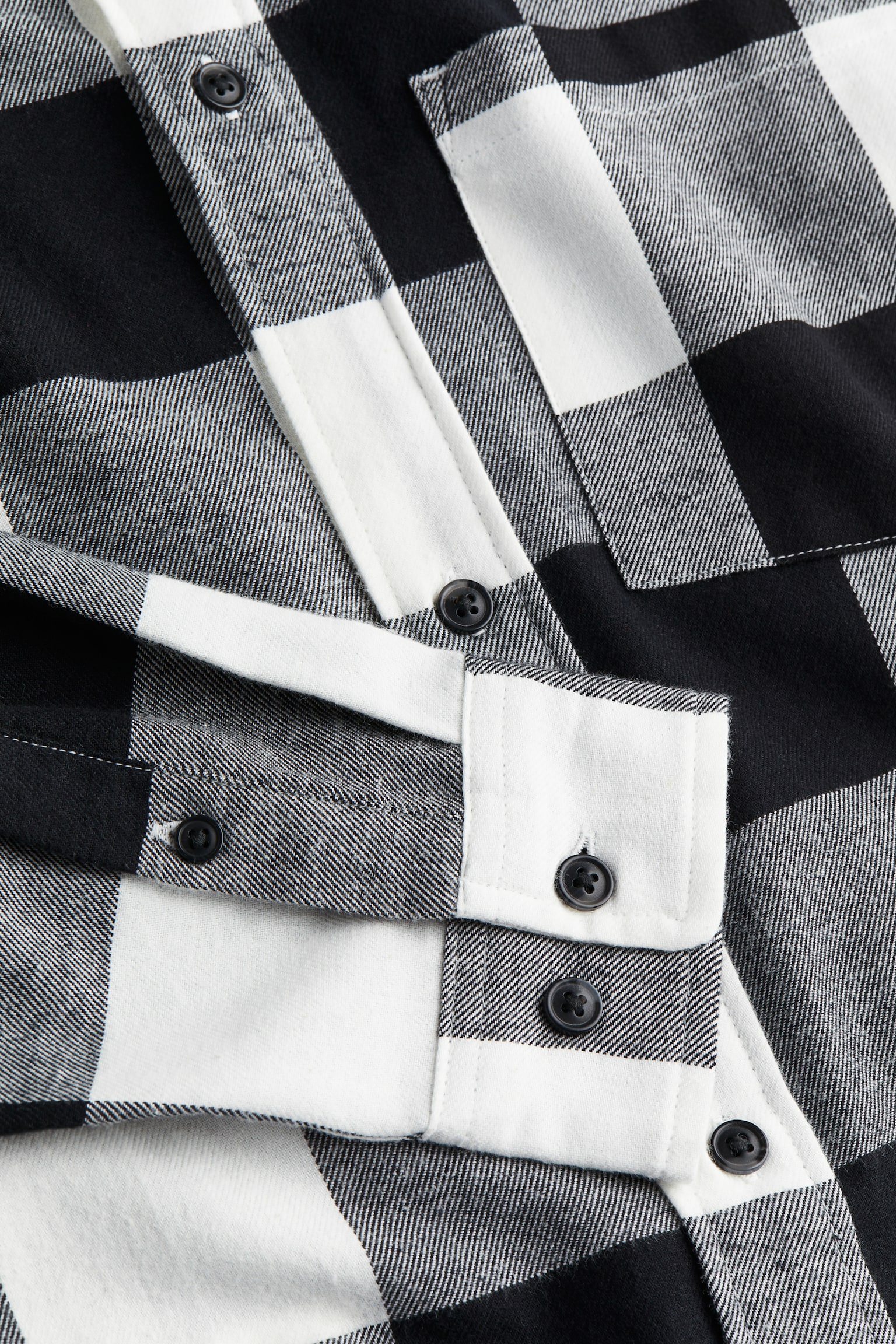 Relaxed Fit Flannel shirt - Black/Checked - 6