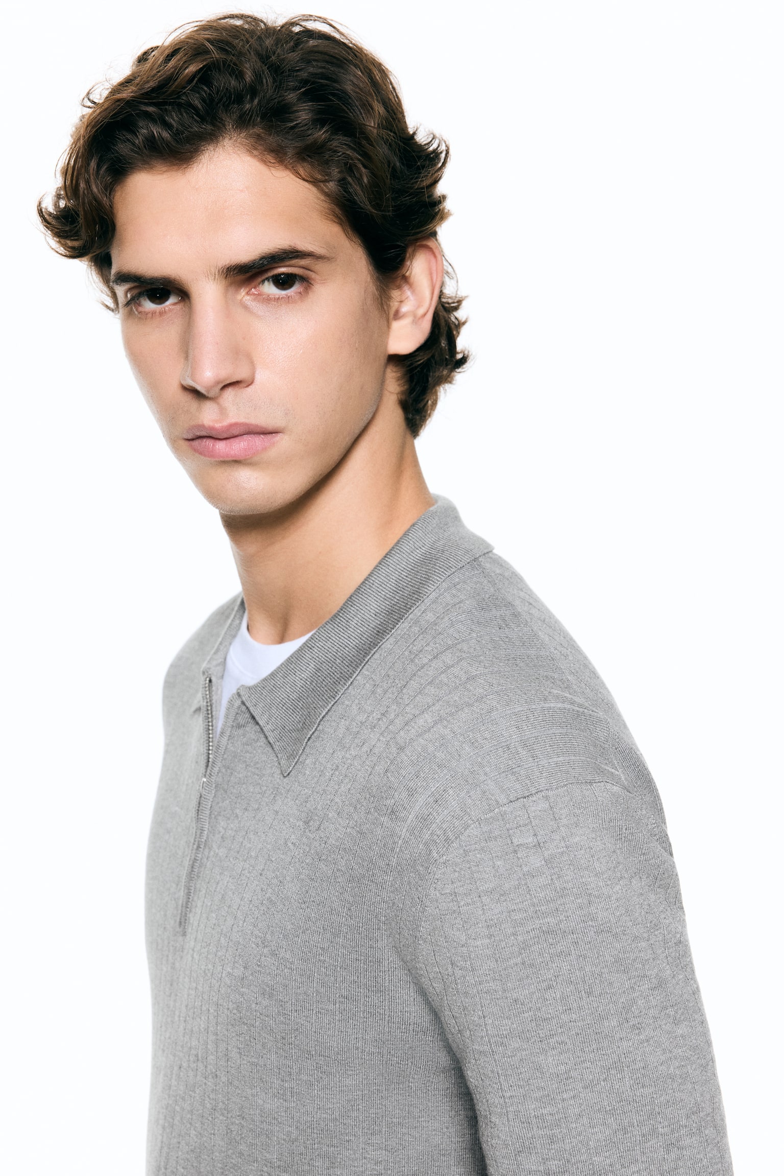 Playera polo Slim Fit - Gris/Azul oscuro/Crema - 3