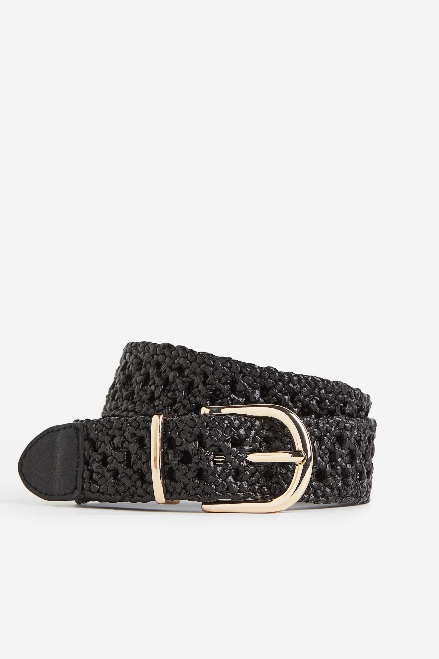 Braided Belt - Black/Light beige - 1