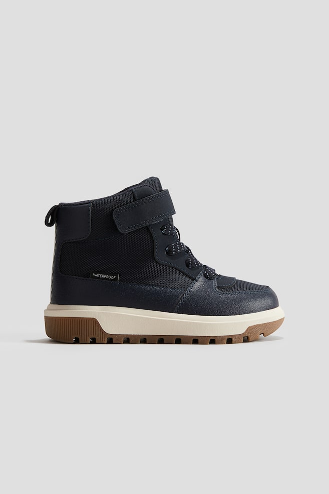 Waterproof hi-top trainers - Dark blue/Black/Dark khaki green - 1