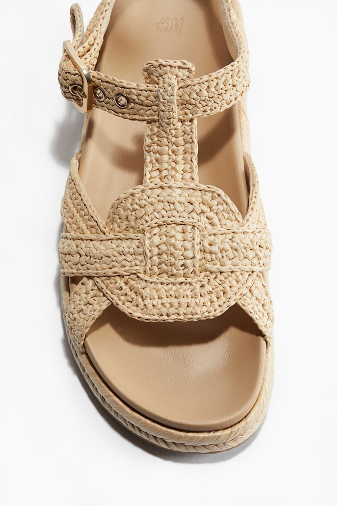 Espadrille-Sandalen - Hellbeige/Schwarz - 1