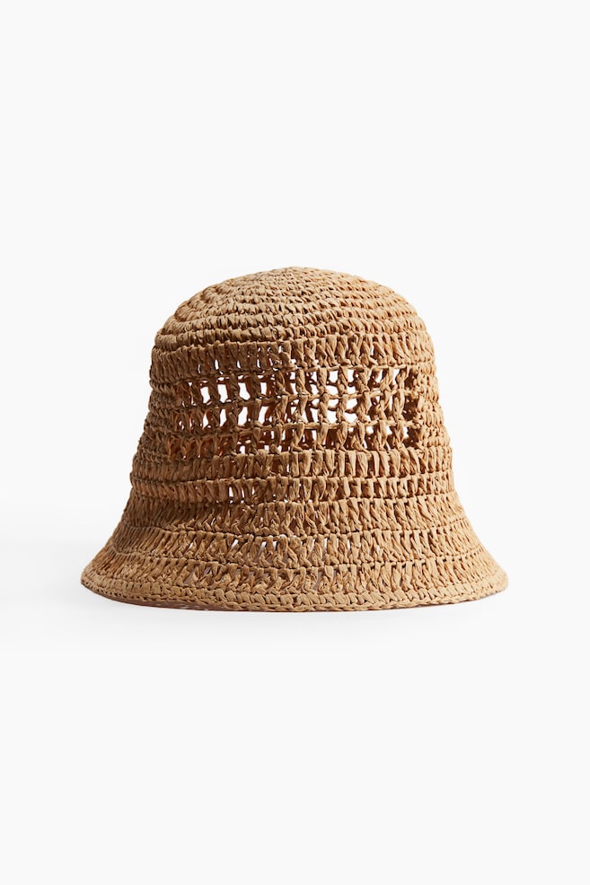Bucket Hat aus Stroh - Beige/Beige/Schwarz - 1