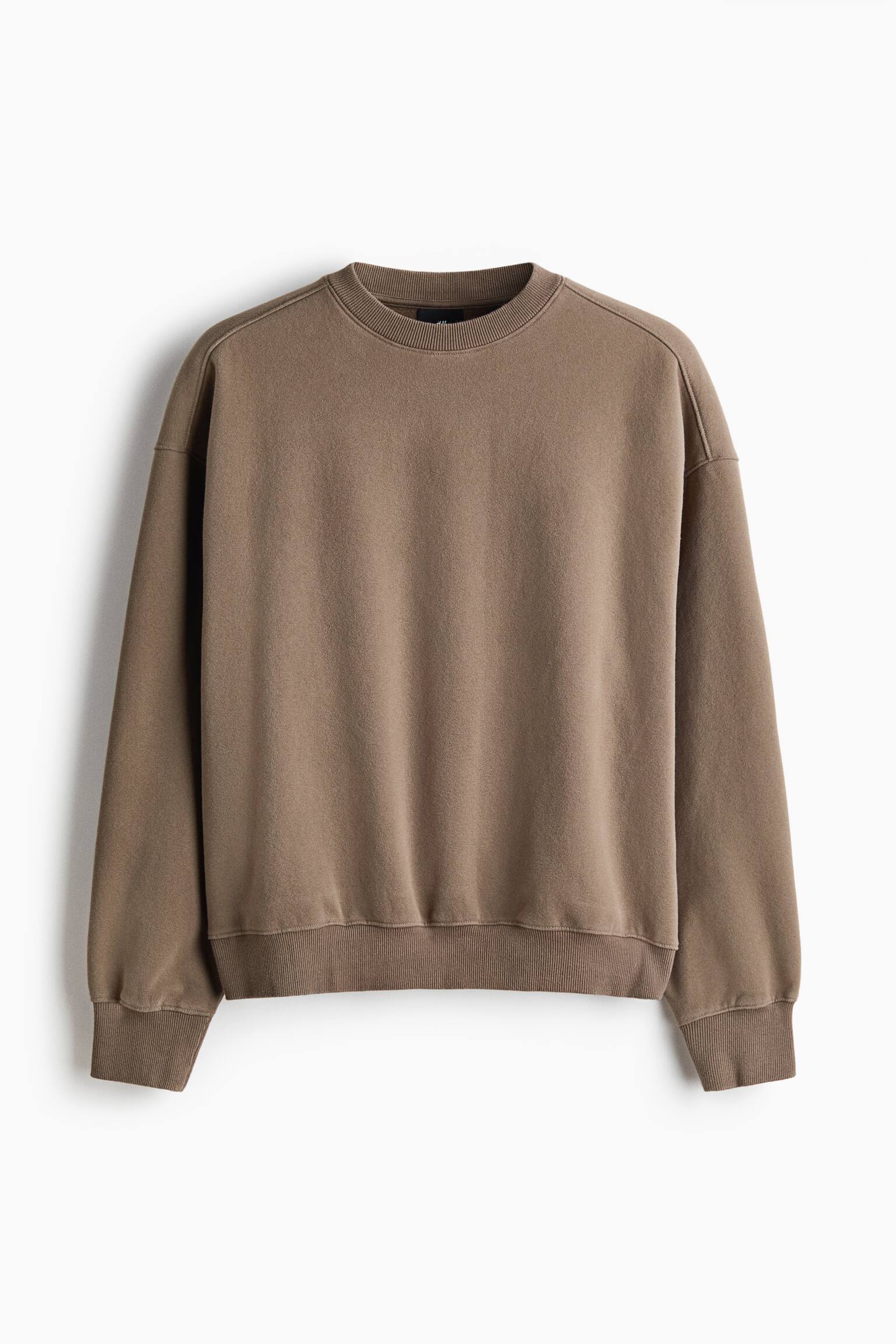 Oversized Fit Cotton sweatshirt - חום-אפור/שחור משופשף - 1