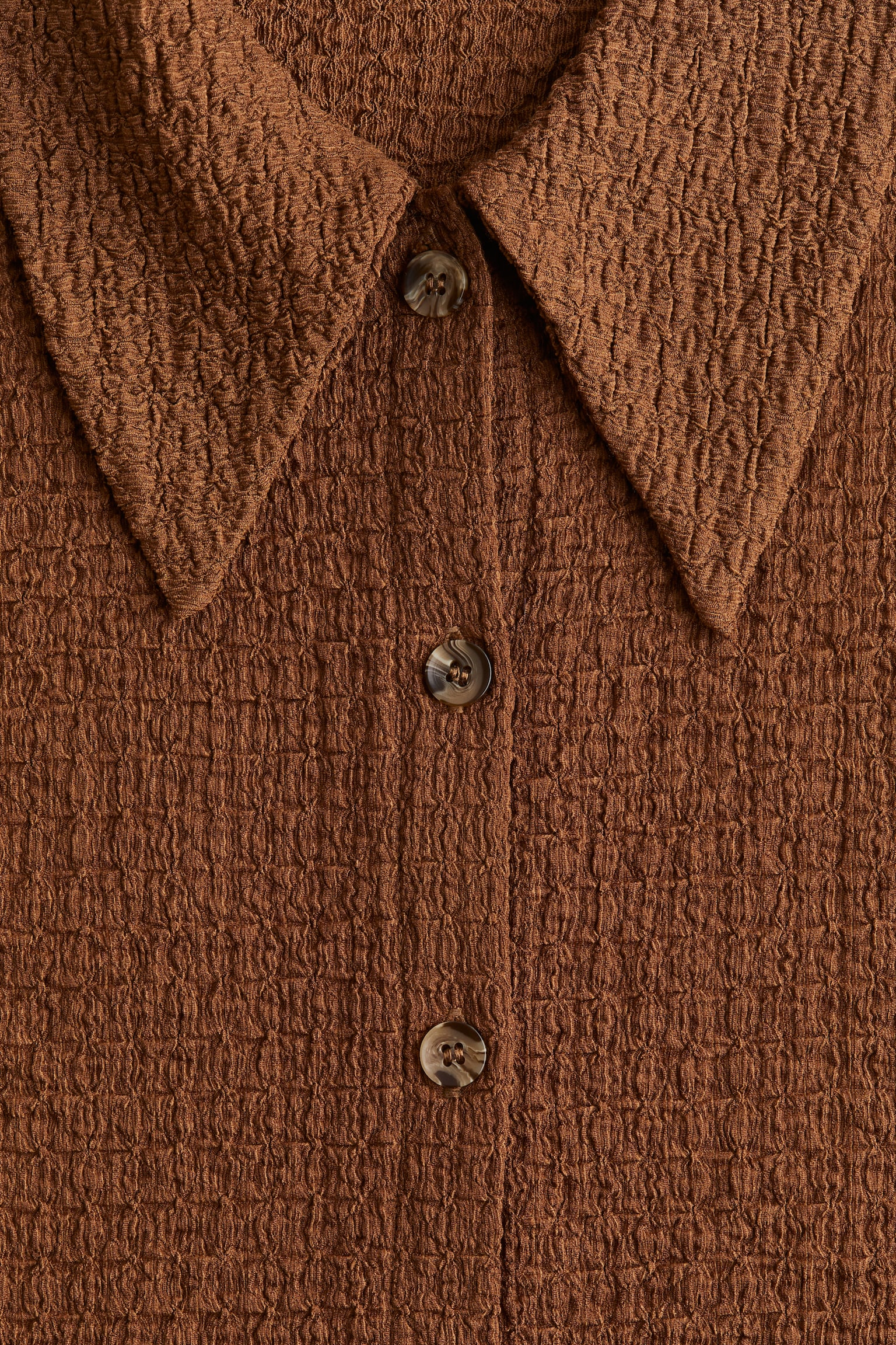 Fitted crinkled shirt - Brown - 6