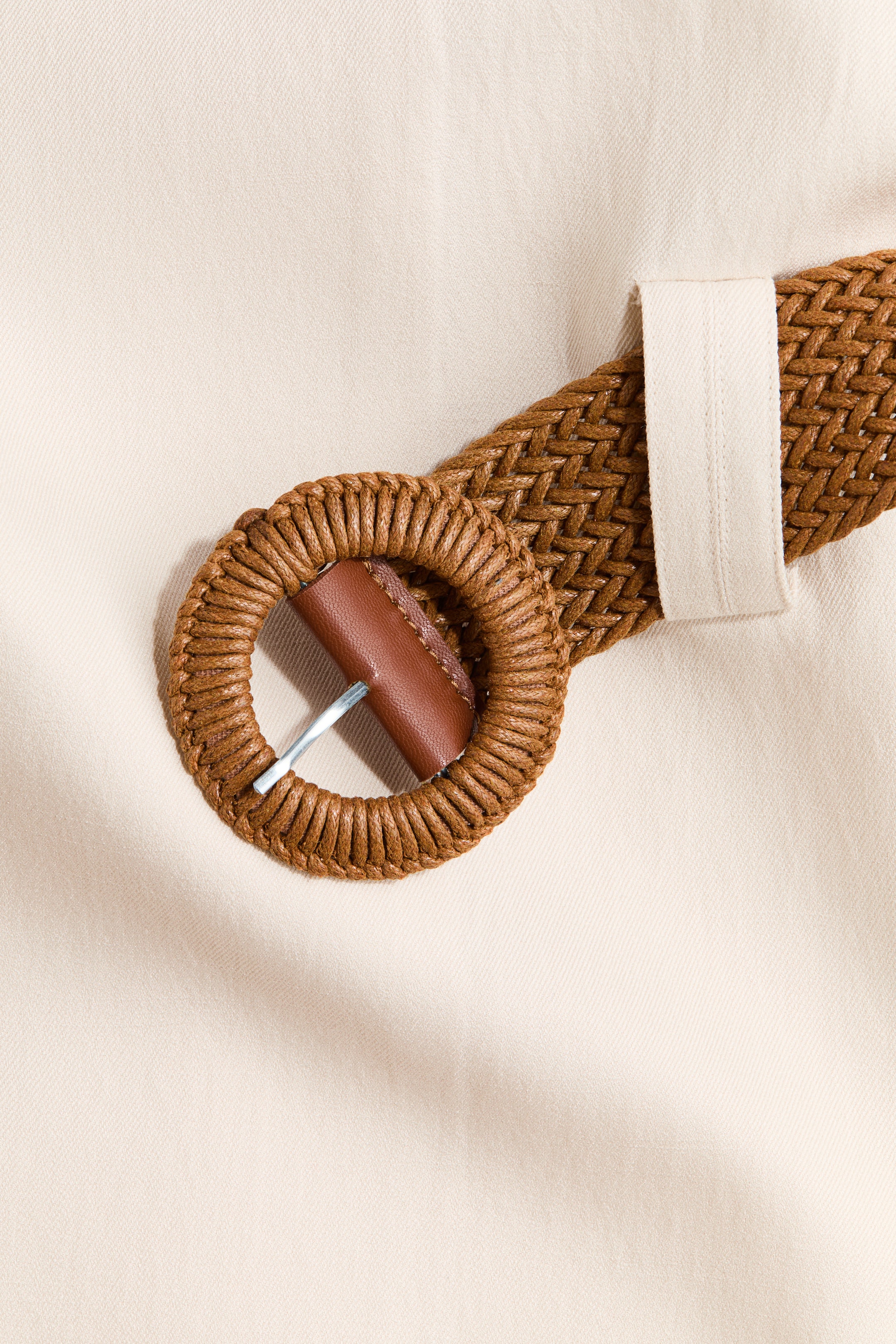 Veston sans revers avec ceinture