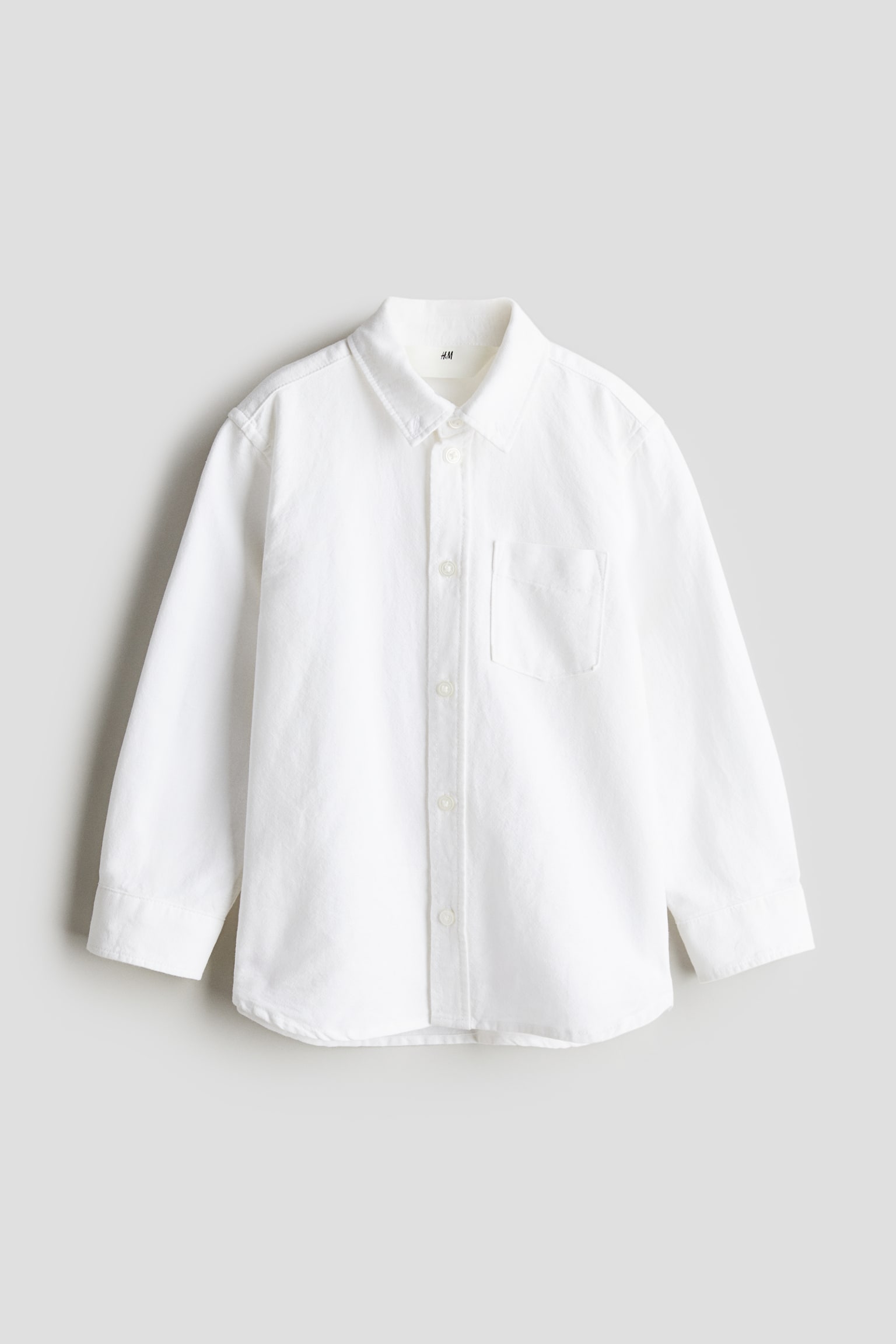 Button-down cotton shirt - White/Dark red/Light beige - 1