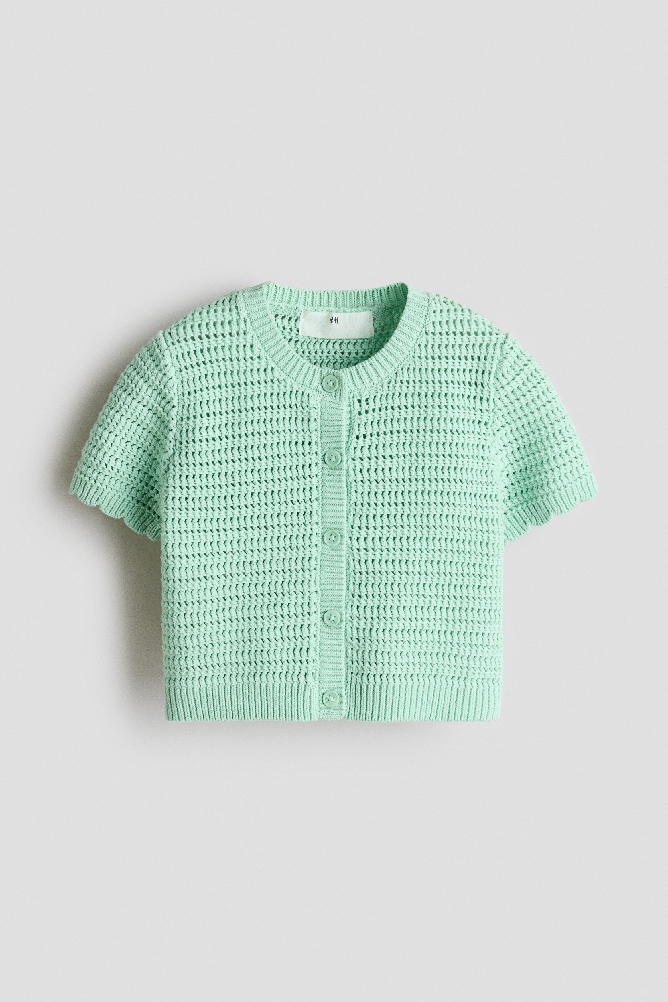 Gilet en maille texturée-Vert clair