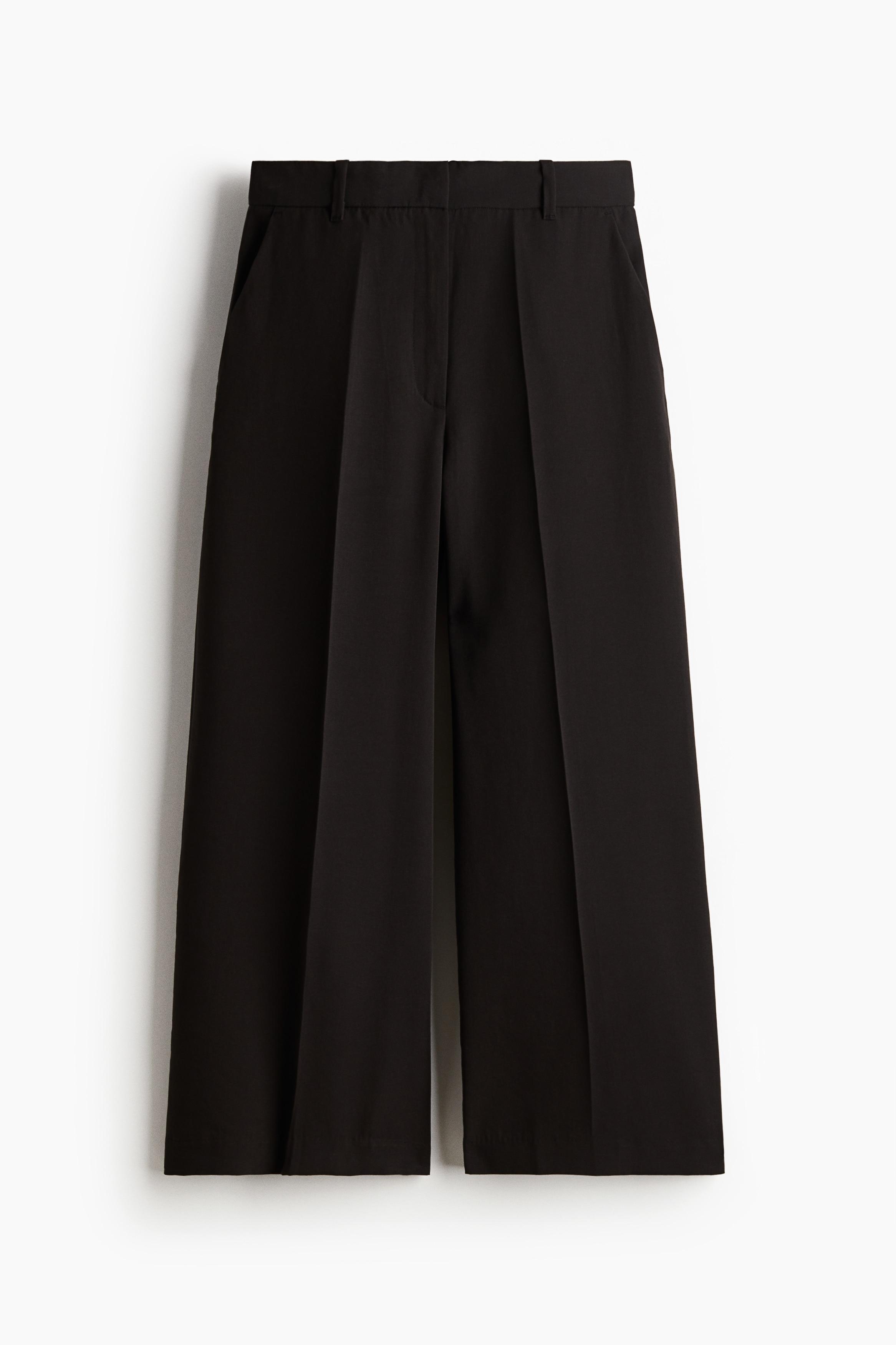 Wide ankle-length trousers - Black