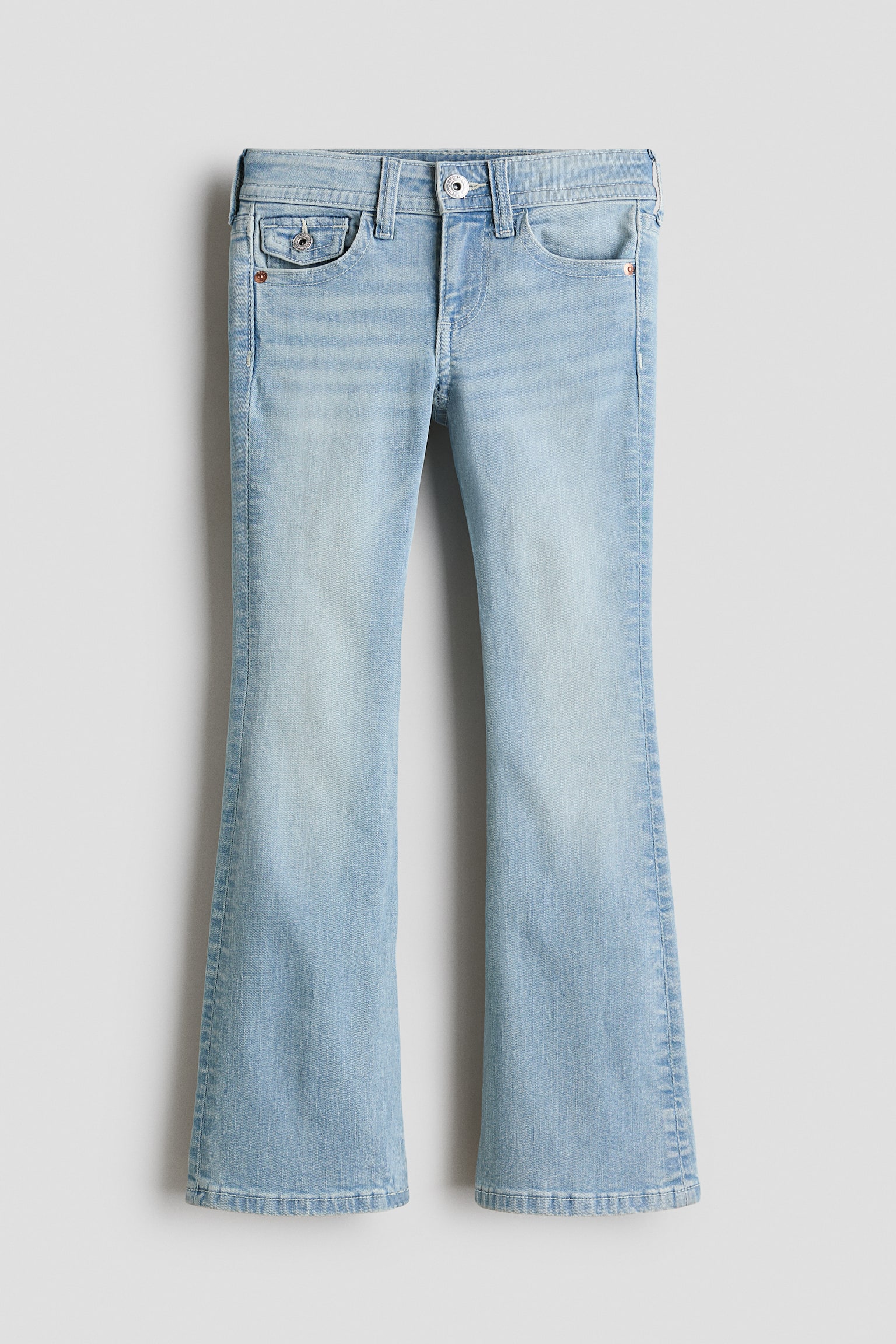 Flared Leg Low Jeans - Bleu denim clair/Gris denim/Bleu denim foncé/Bleu denim clair
