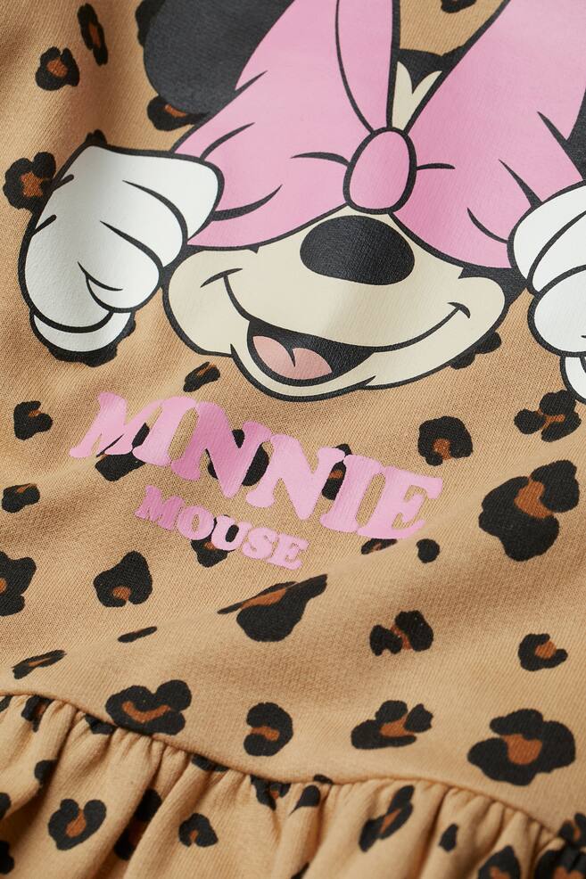 Printed sweatshirt dress - Beige/Minnie Mouse - 2