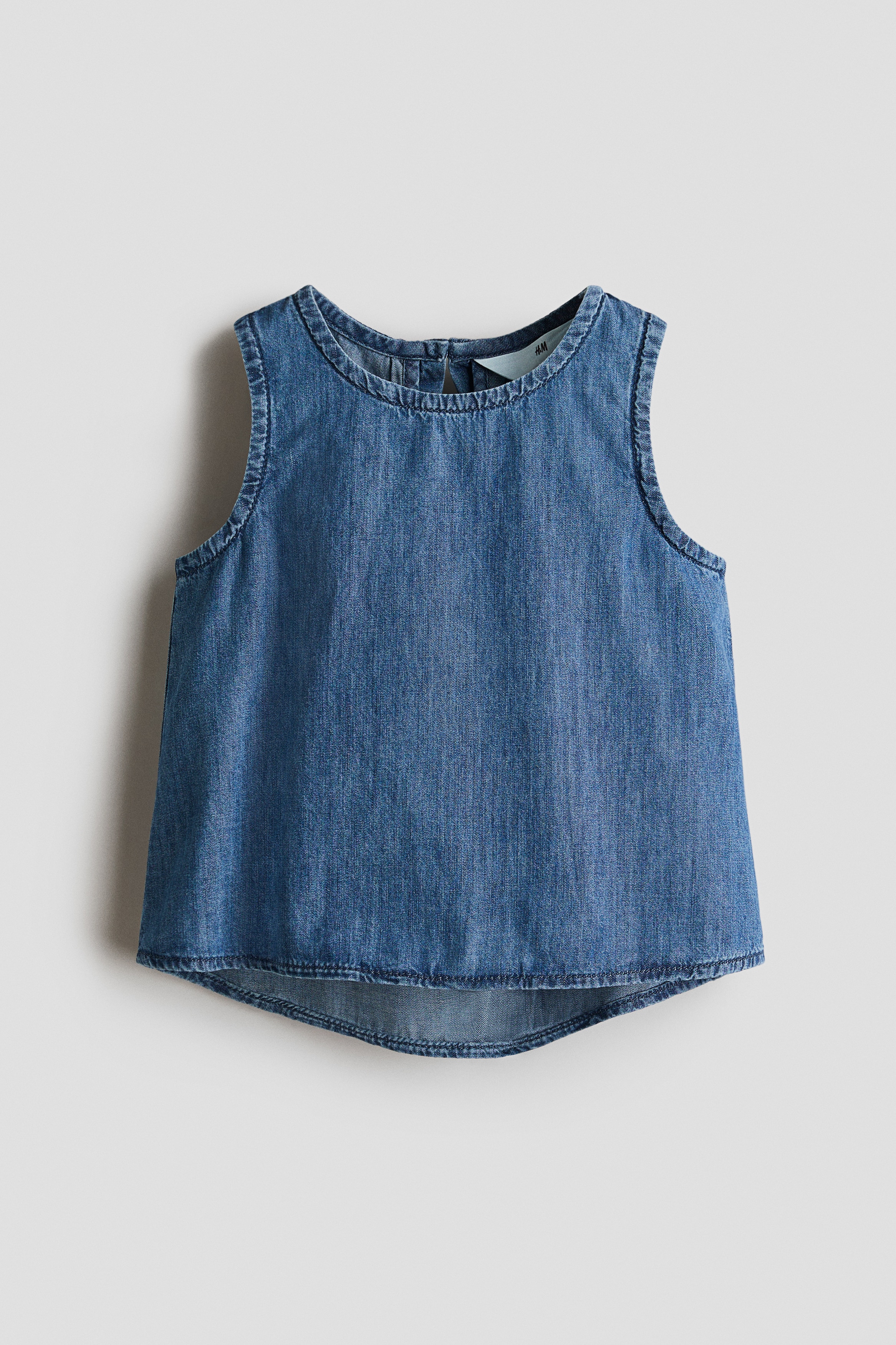 Cotton denim top - Denim blue