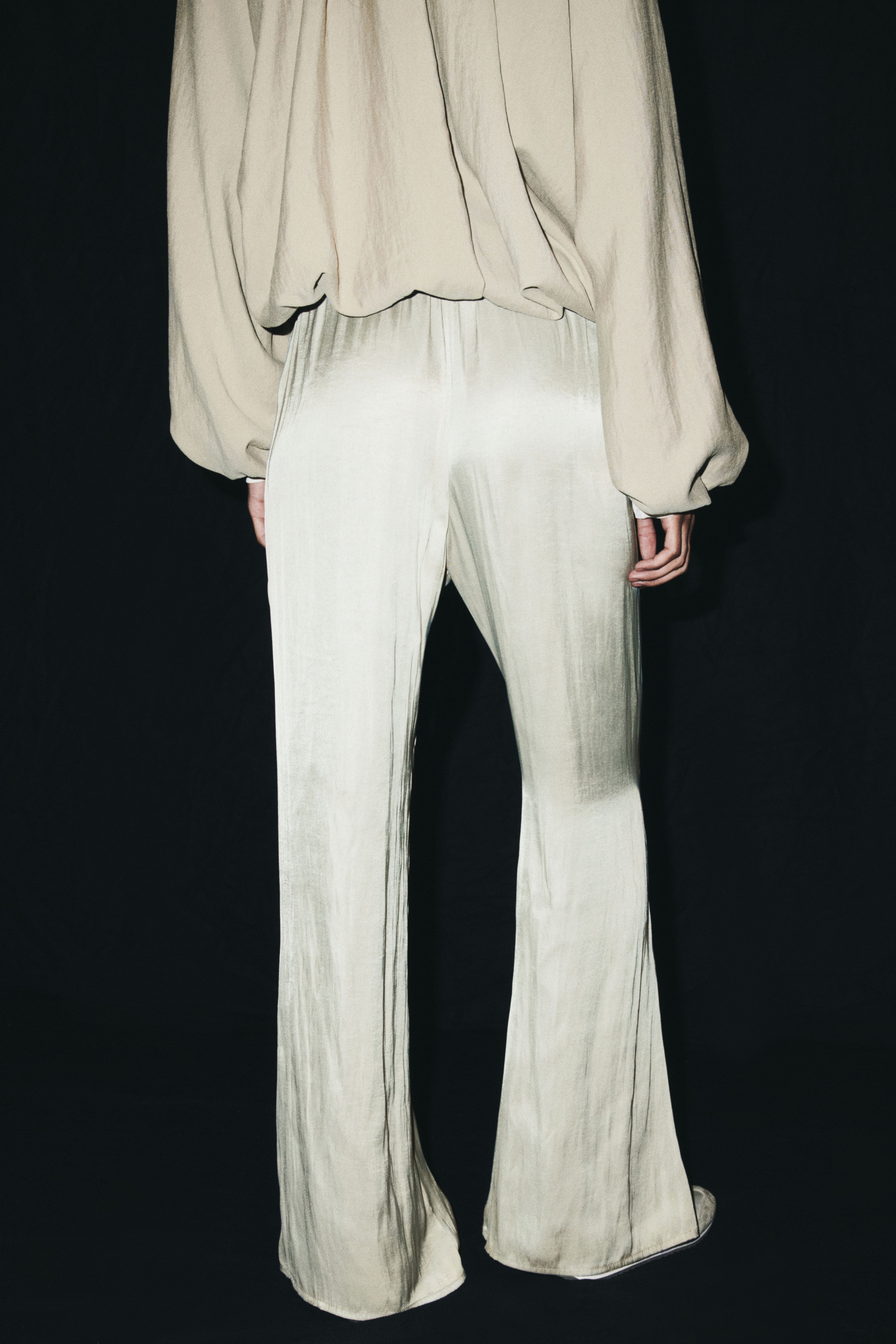 Flared Satin Pants