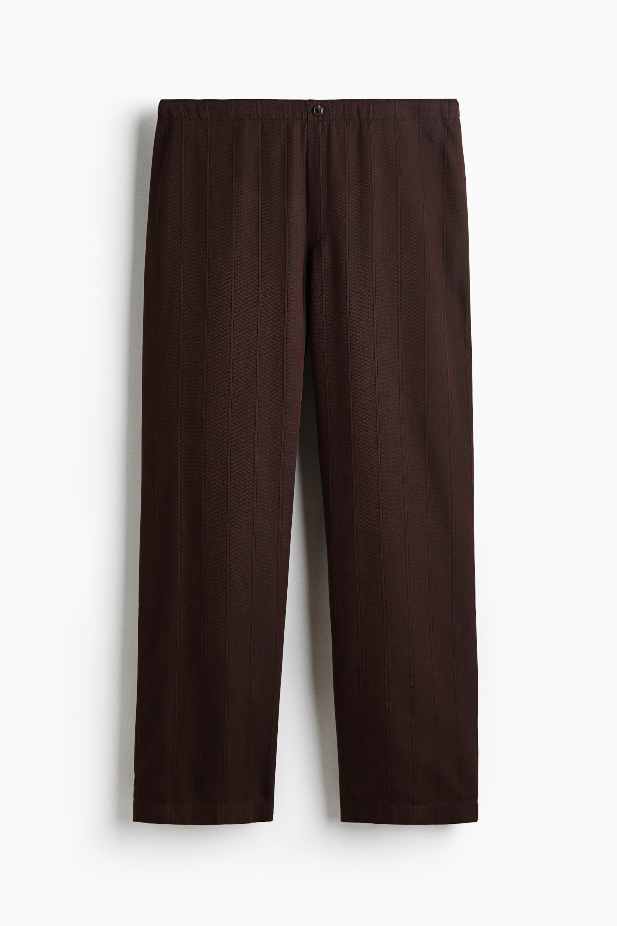 拡大画像を表示: Lyocell pyjama shirt and bottoms - Dark brown/Striped - Men | H&M JP 9