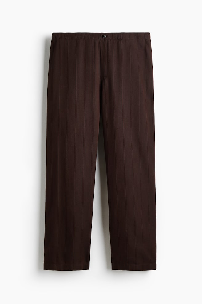 Lyocell pyjama shirt and bottoms - Dark brown/Striped/Navy blue/Striped - 6