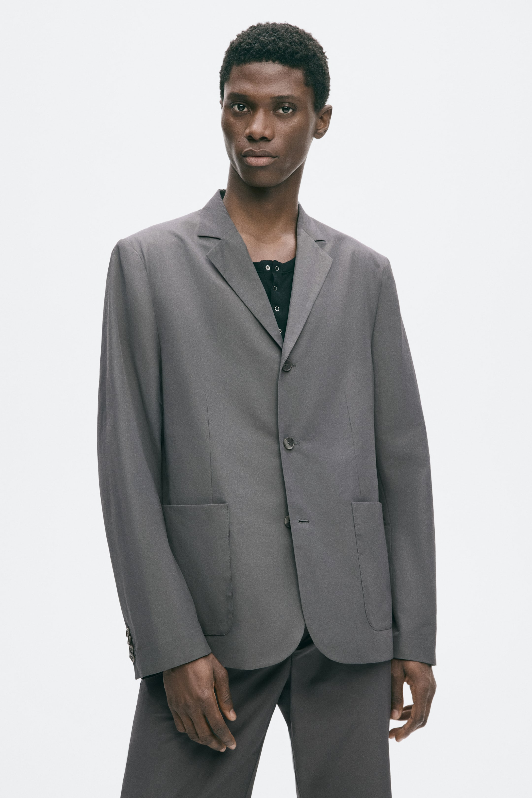 Relaxed-Fit Single-Breasted Jacket