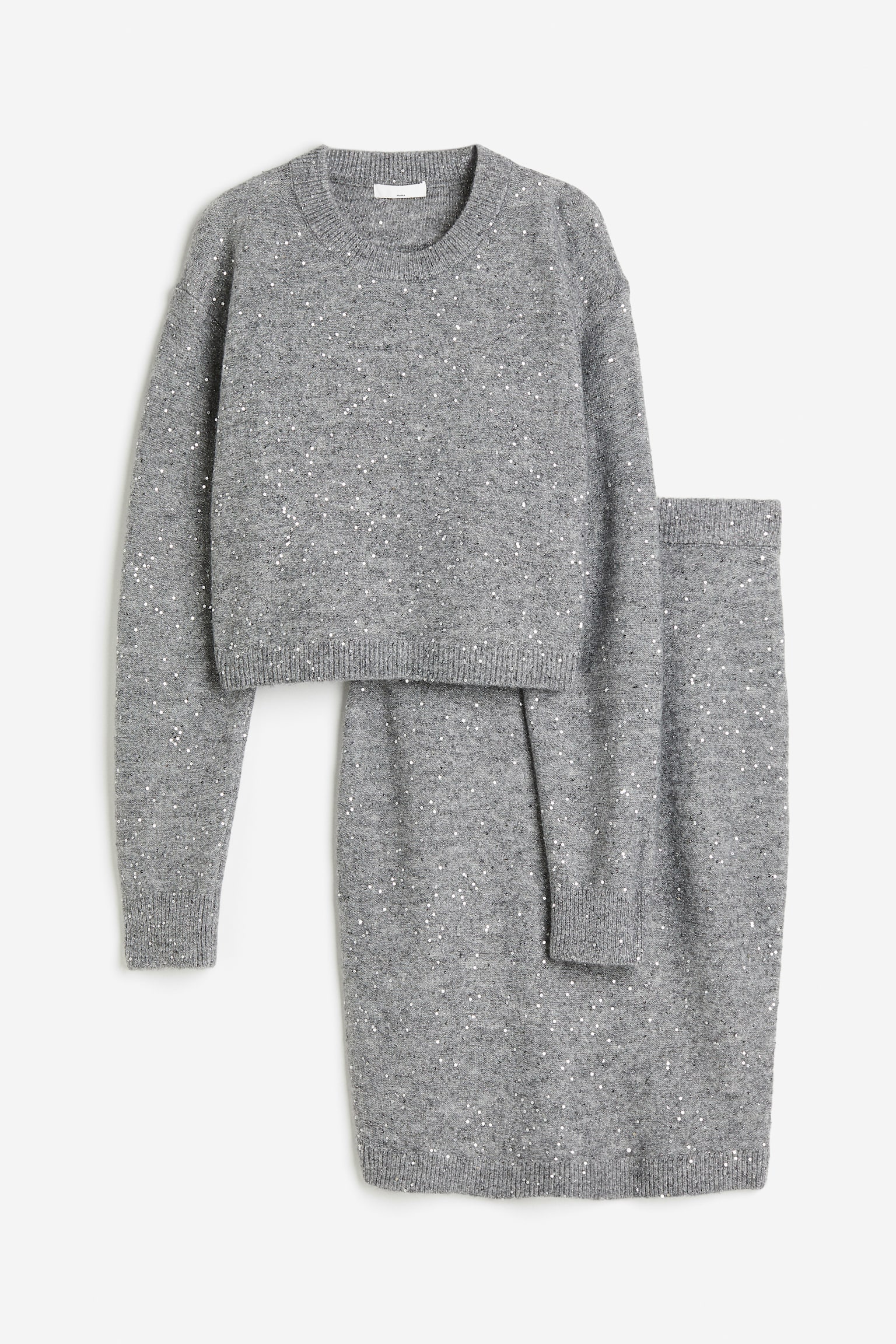 MAMA 2-piece knitted set - Grey marl - 1