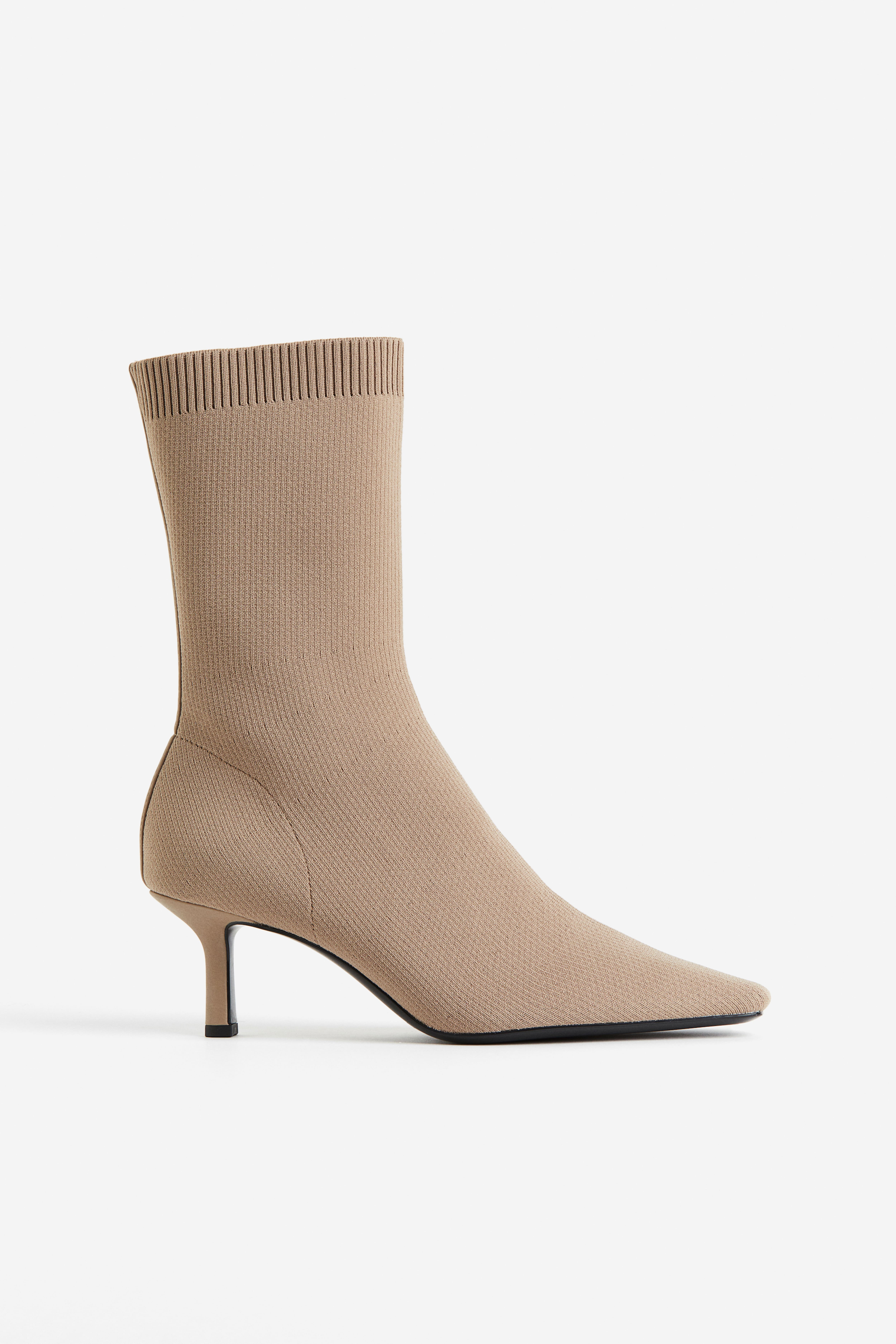 Beige booties heels hotsell