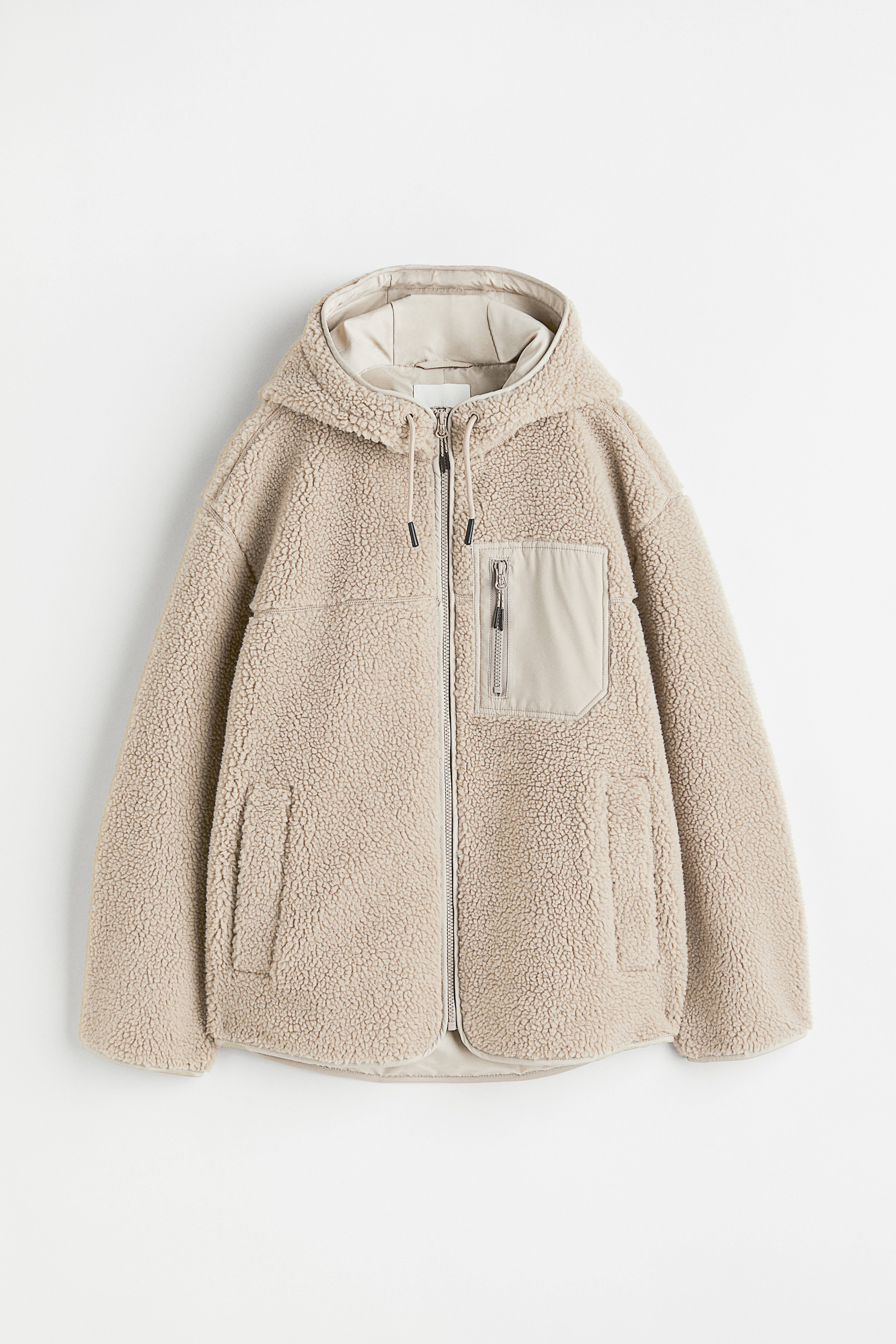 H&m fleece coat best sale