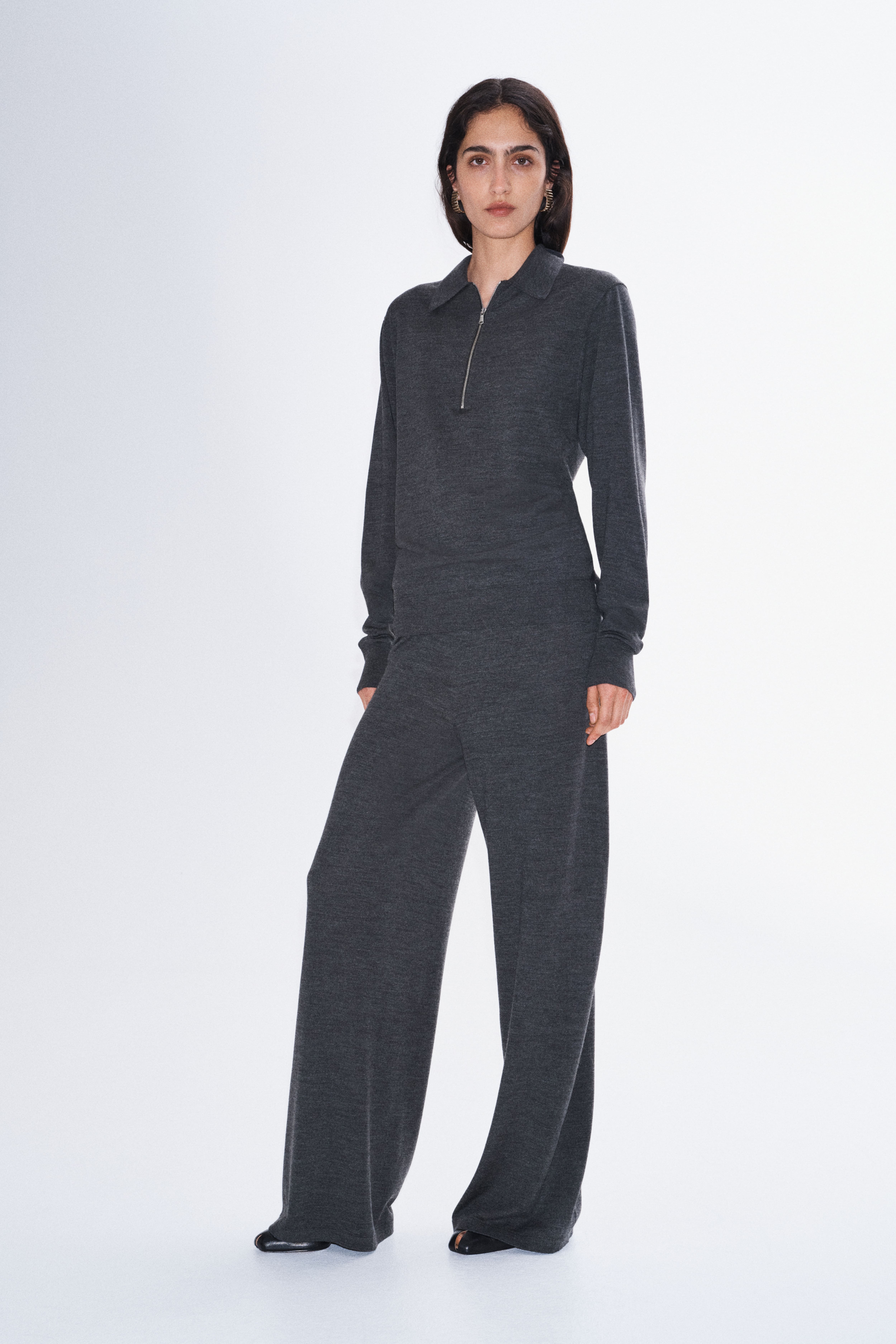 Pantalon en tricot fin de laine mérinos
