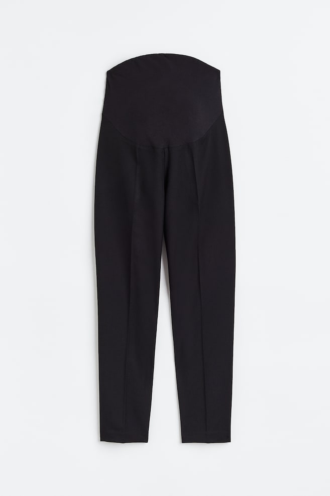 MAMA Ankle-length cigarette trousers - Black/Beige - 2