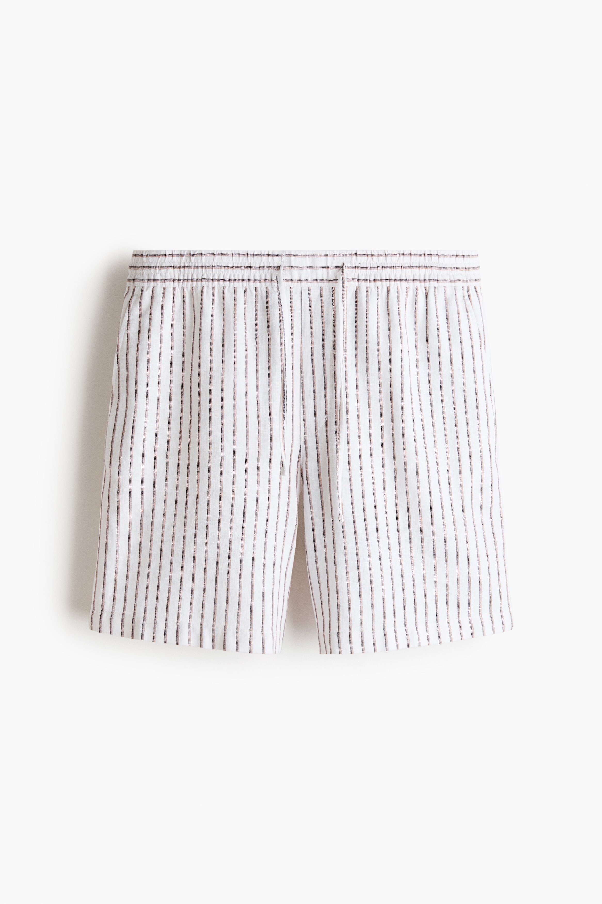 Relaxed-Fit Linen-Blend Shorts - White/striped/White/Black/Brown/Navy blue