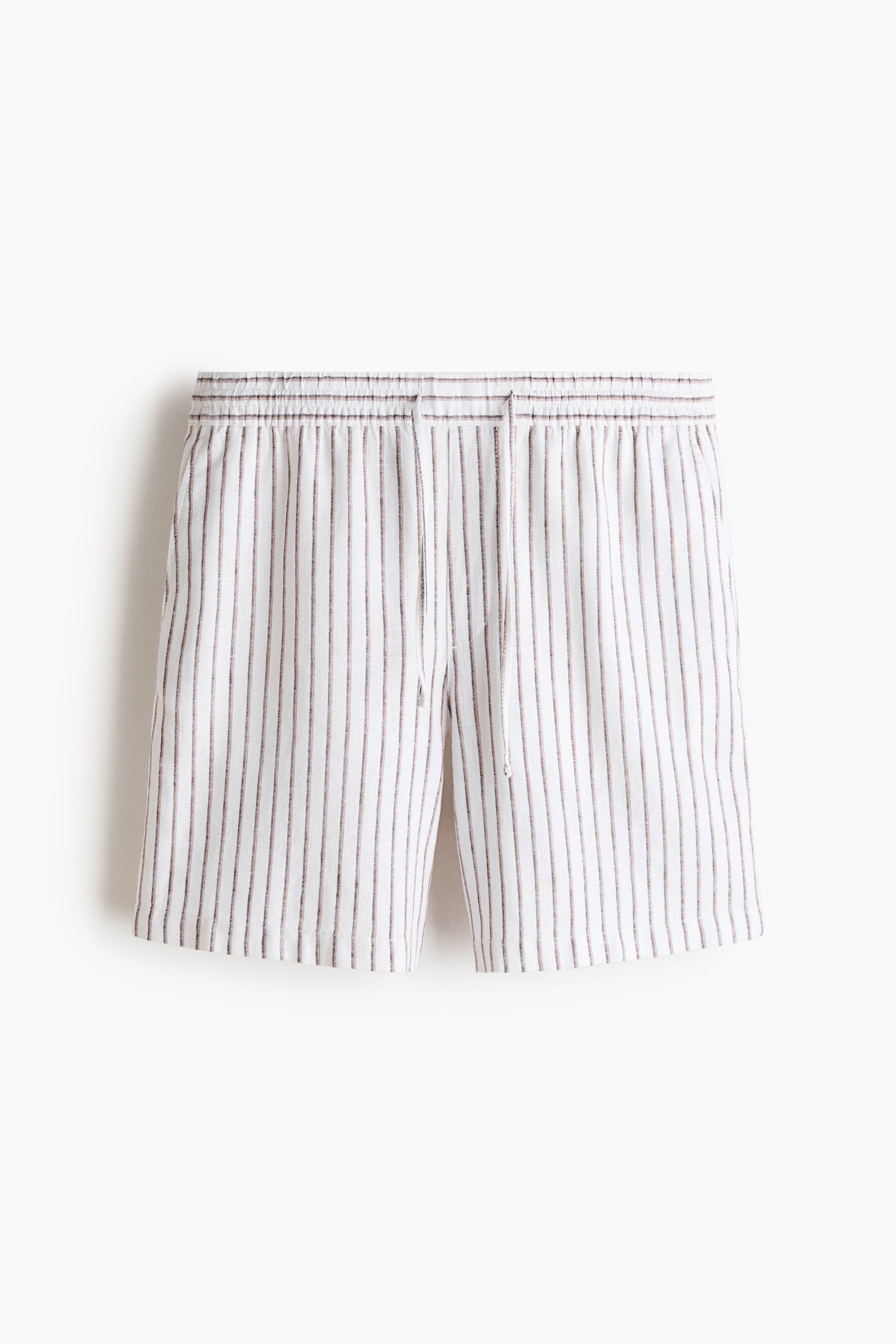 Relaxed Fit Linen-blend shorts - White/Striped/White/Black/Navy blue/Brown