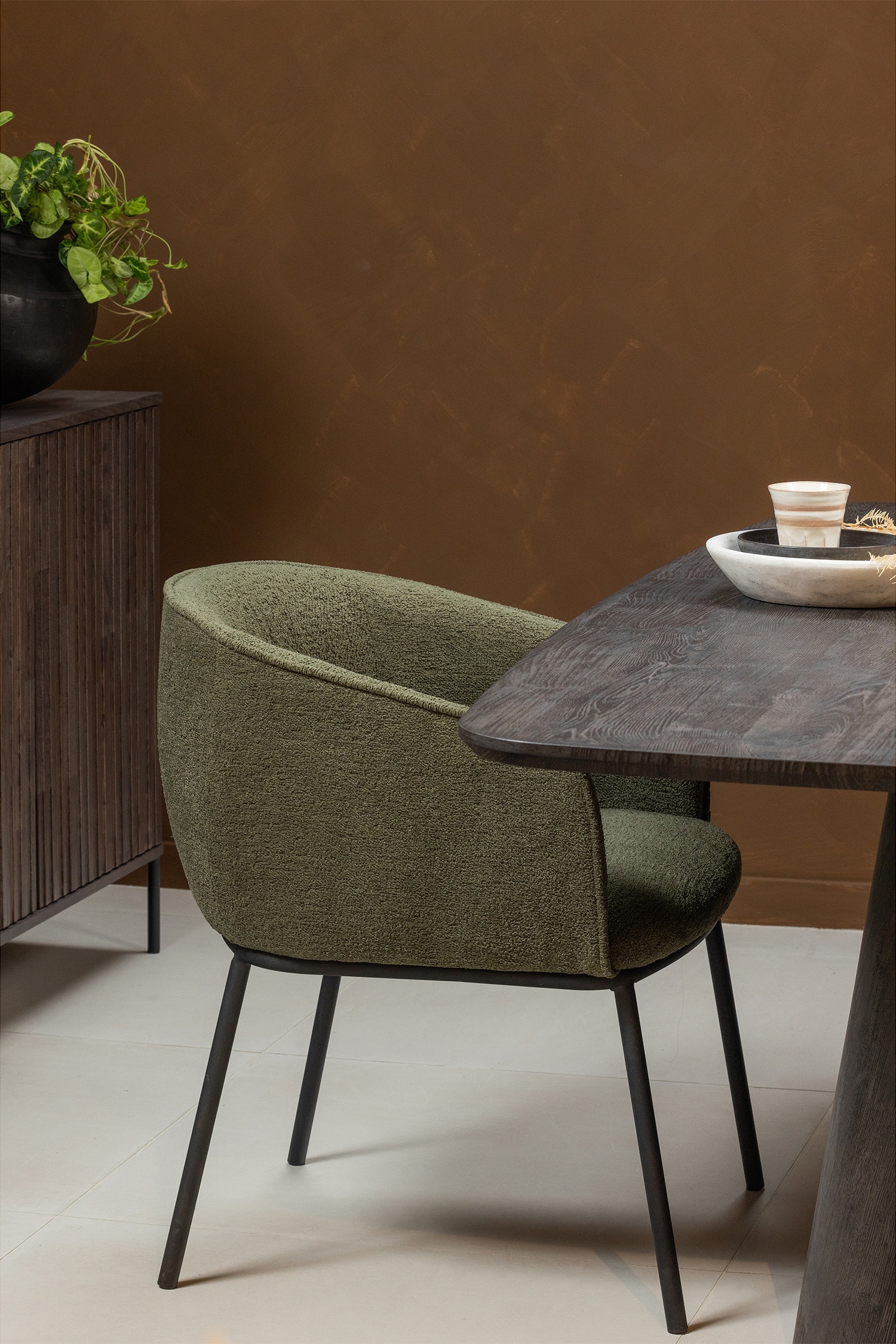 Leon Eetkamerstoel - Groen/Naturel