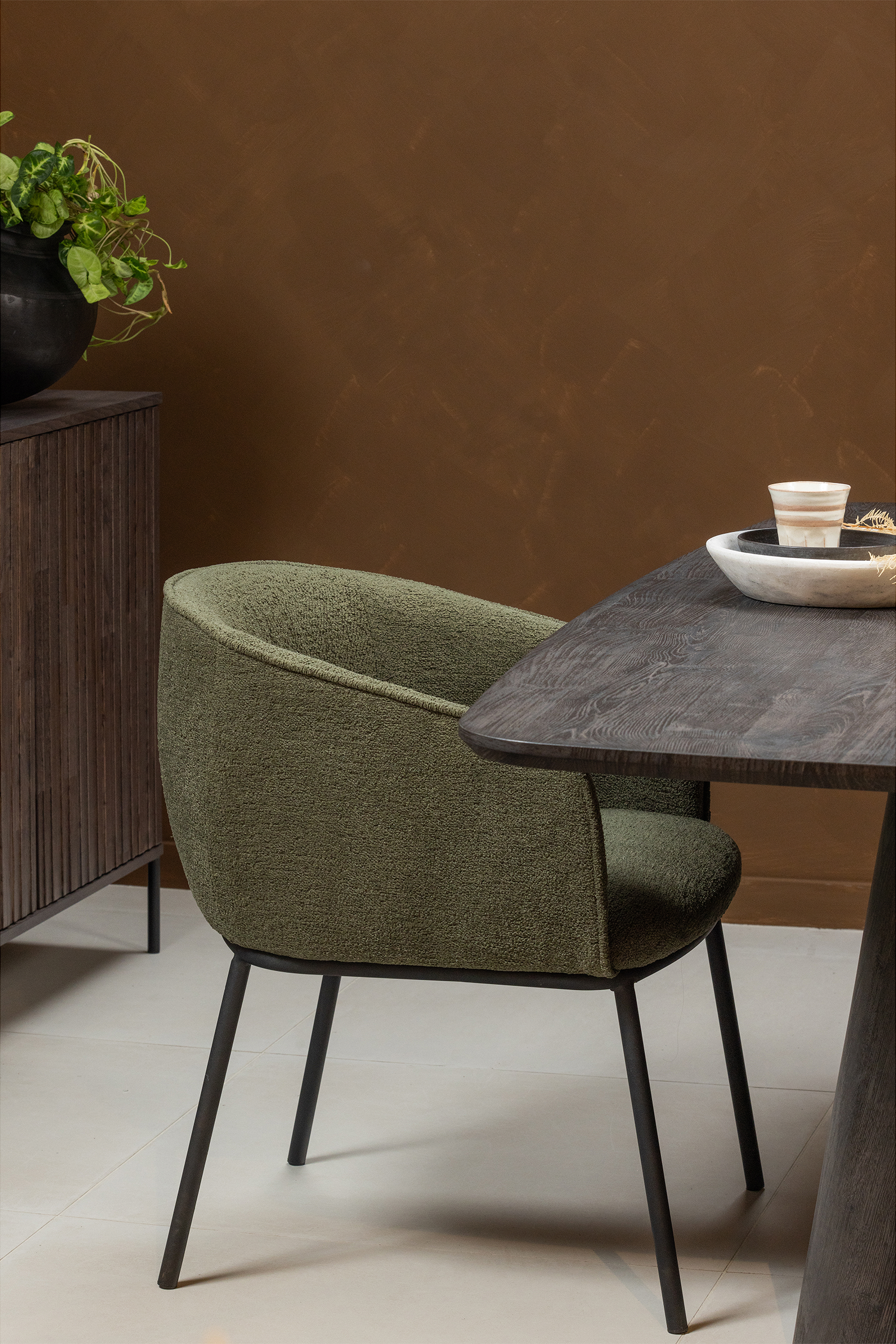 Leon Chaise De Salle À Manger - Vert/Naturel