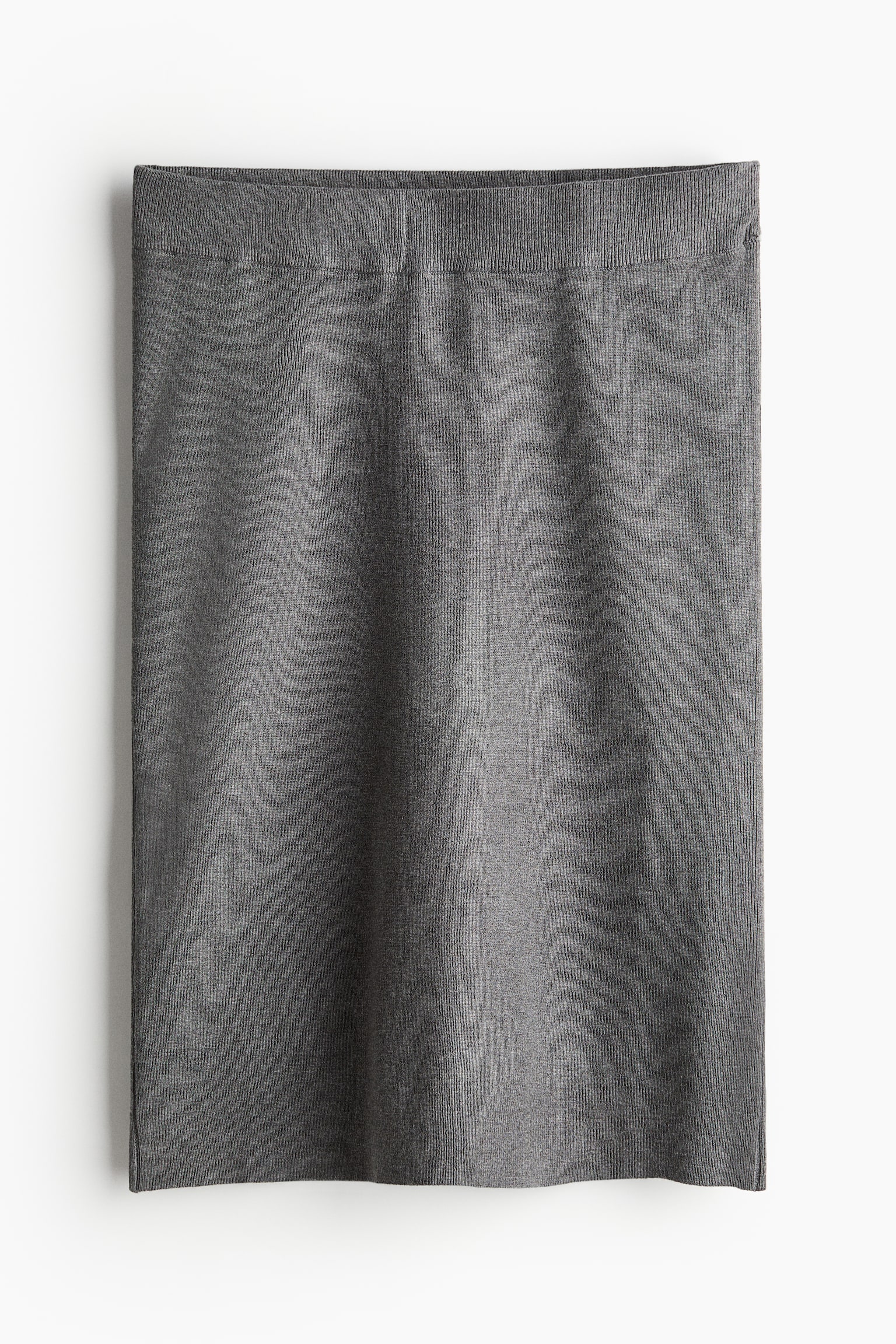 Rib-knit skirt - Grey marl/Brown - 2