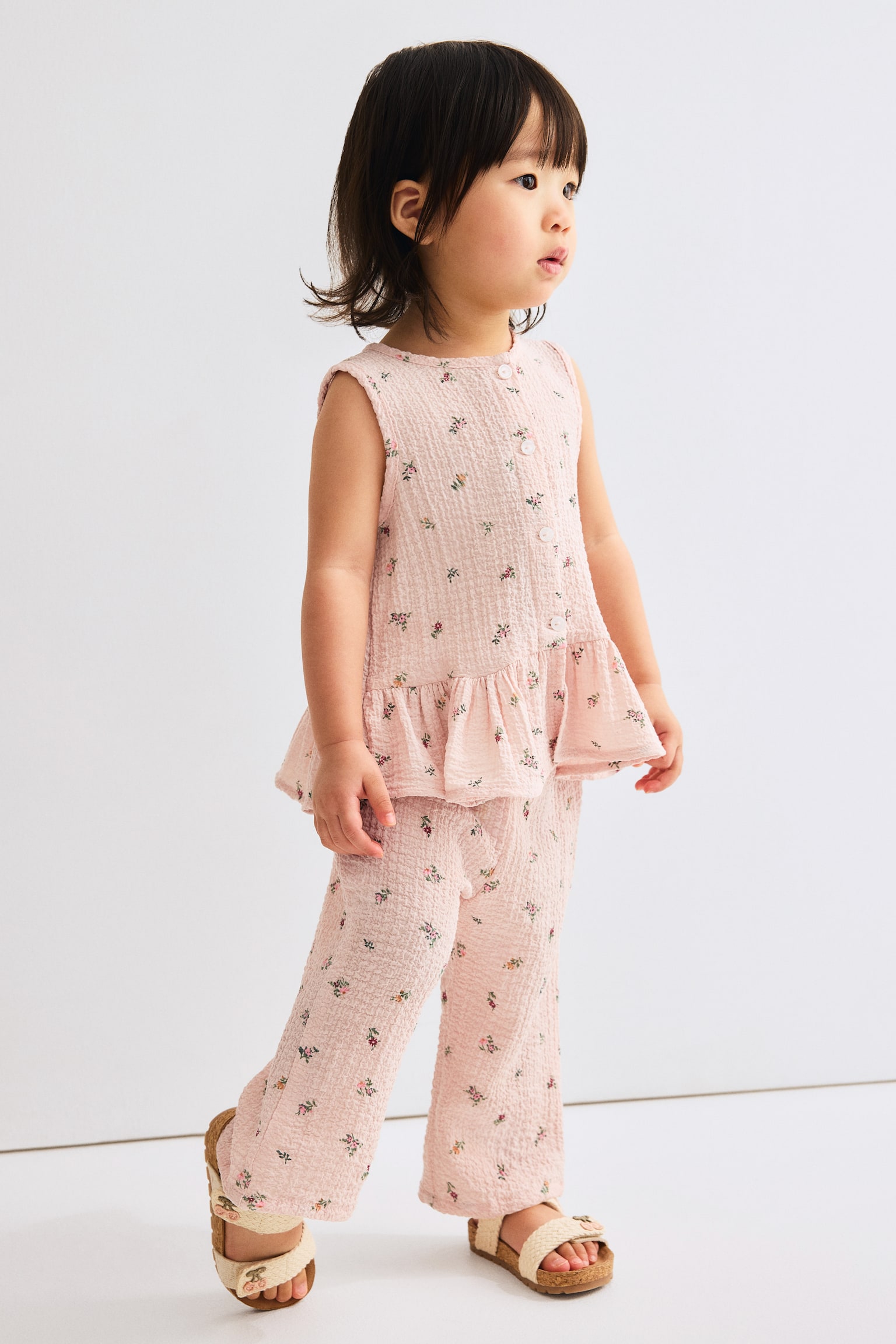 Conjunto de 2 piezas en sirsaca - Rosa claro/Floral/Azul claro/Floral/Blanco/Fresas - 1