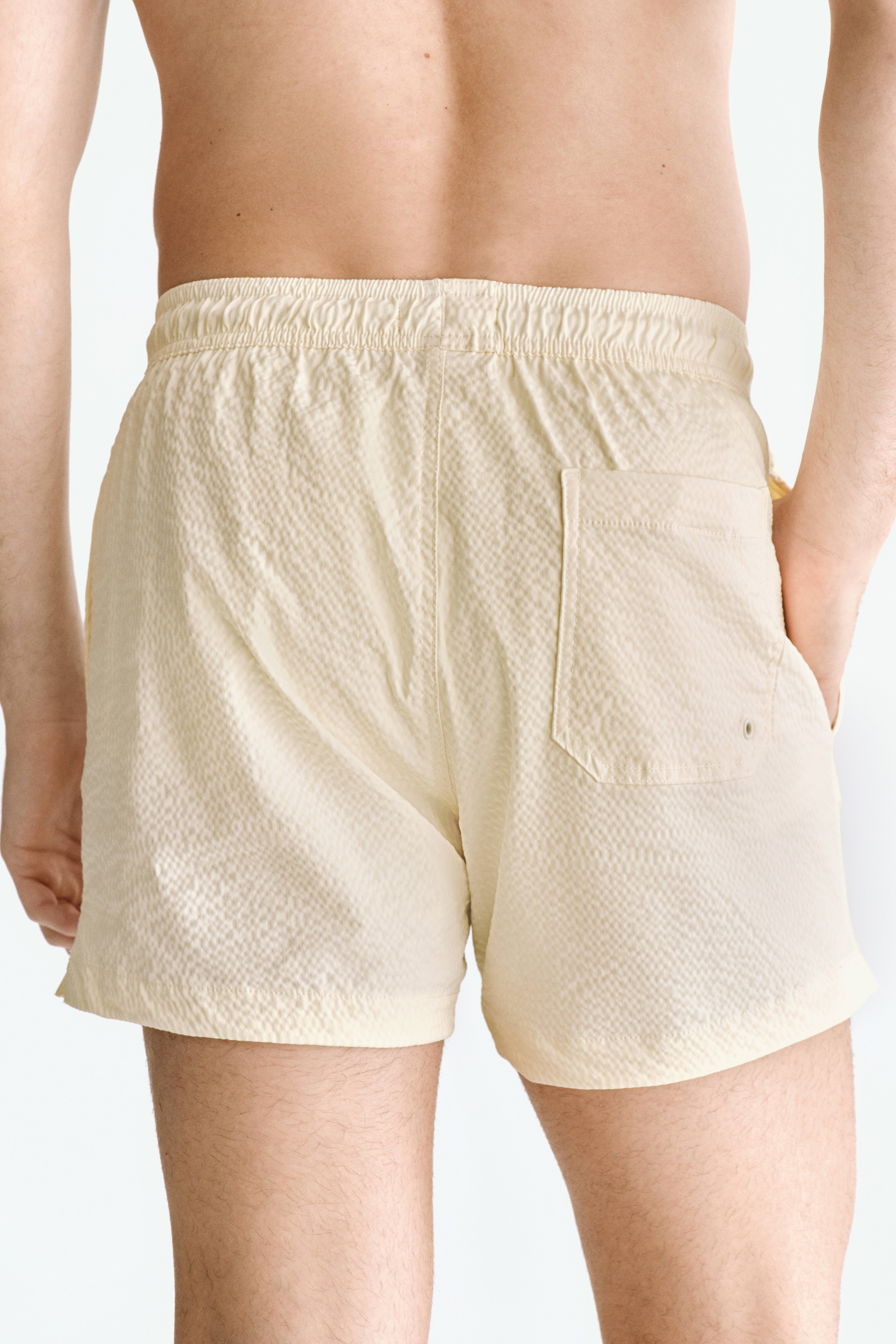 Short de bain en crépon coton