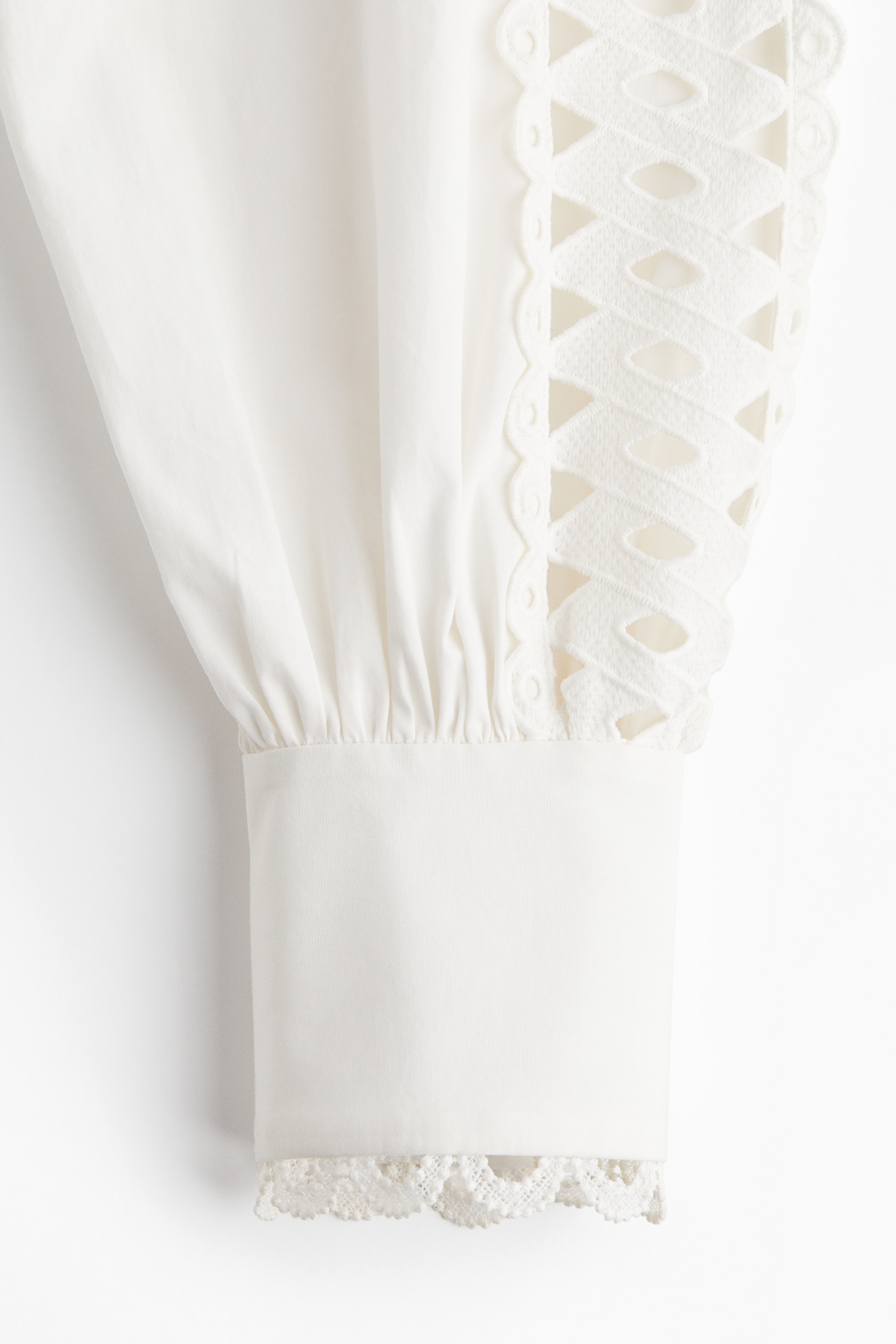 Embroidery-detail poplin dress