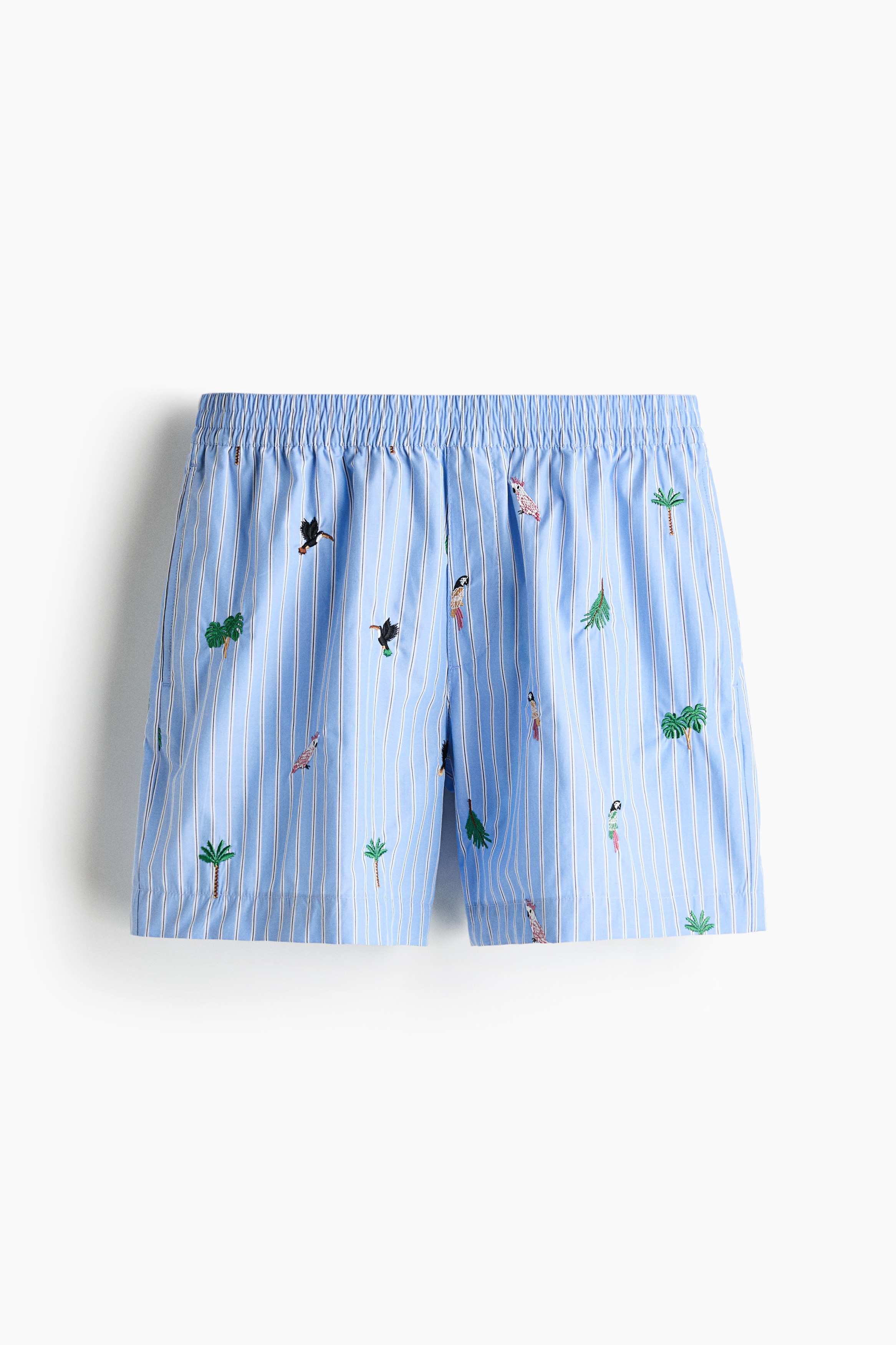 Relaxed Fit Shorts - Light blue/patterned