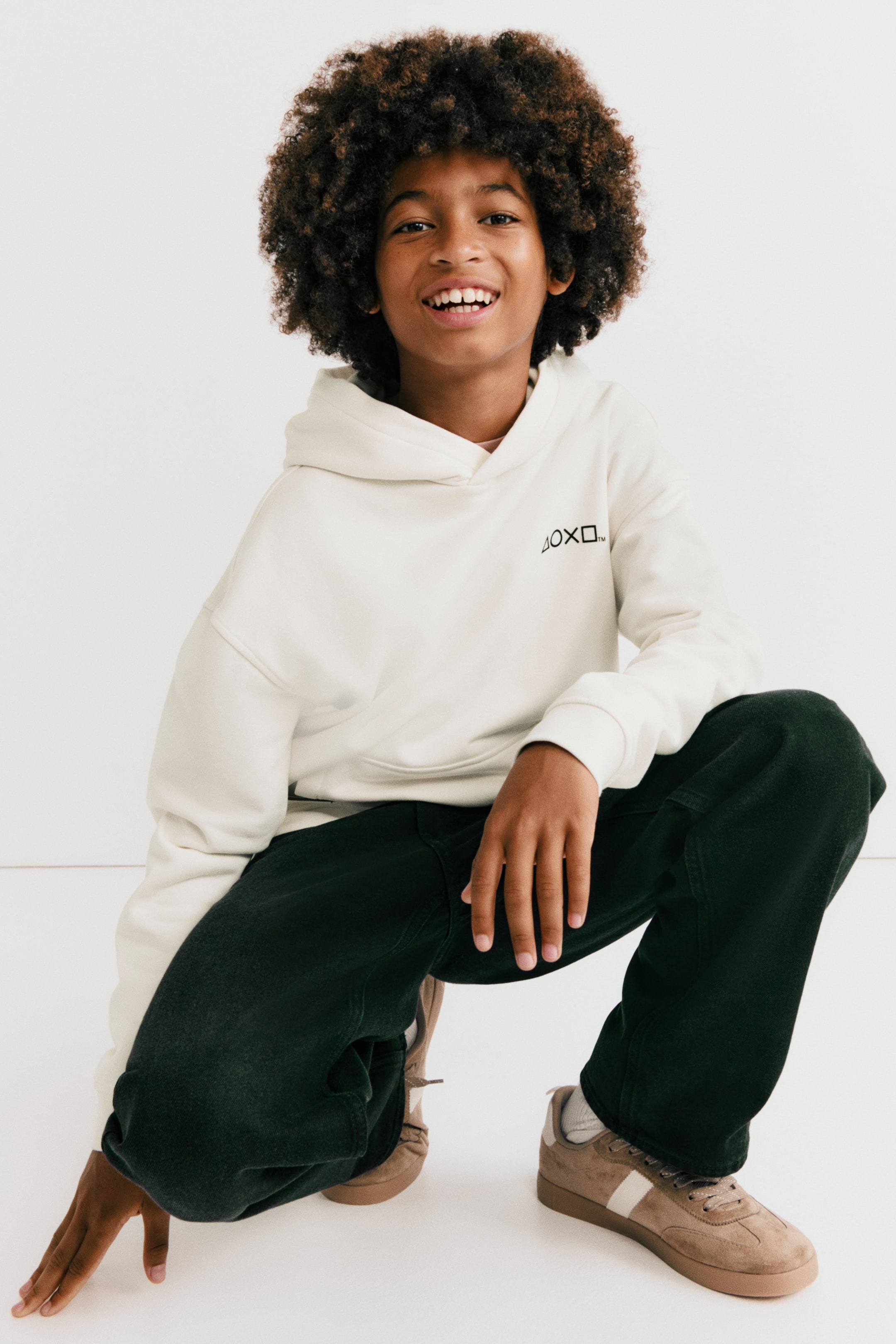 Brushed-Inside Printed Hoodie