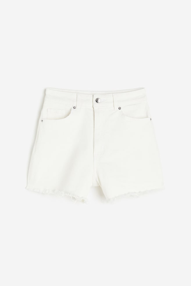 High-waisted denim shorts - White/Light denim blue/Dark grey/Denim blue/dc/dc - 2
