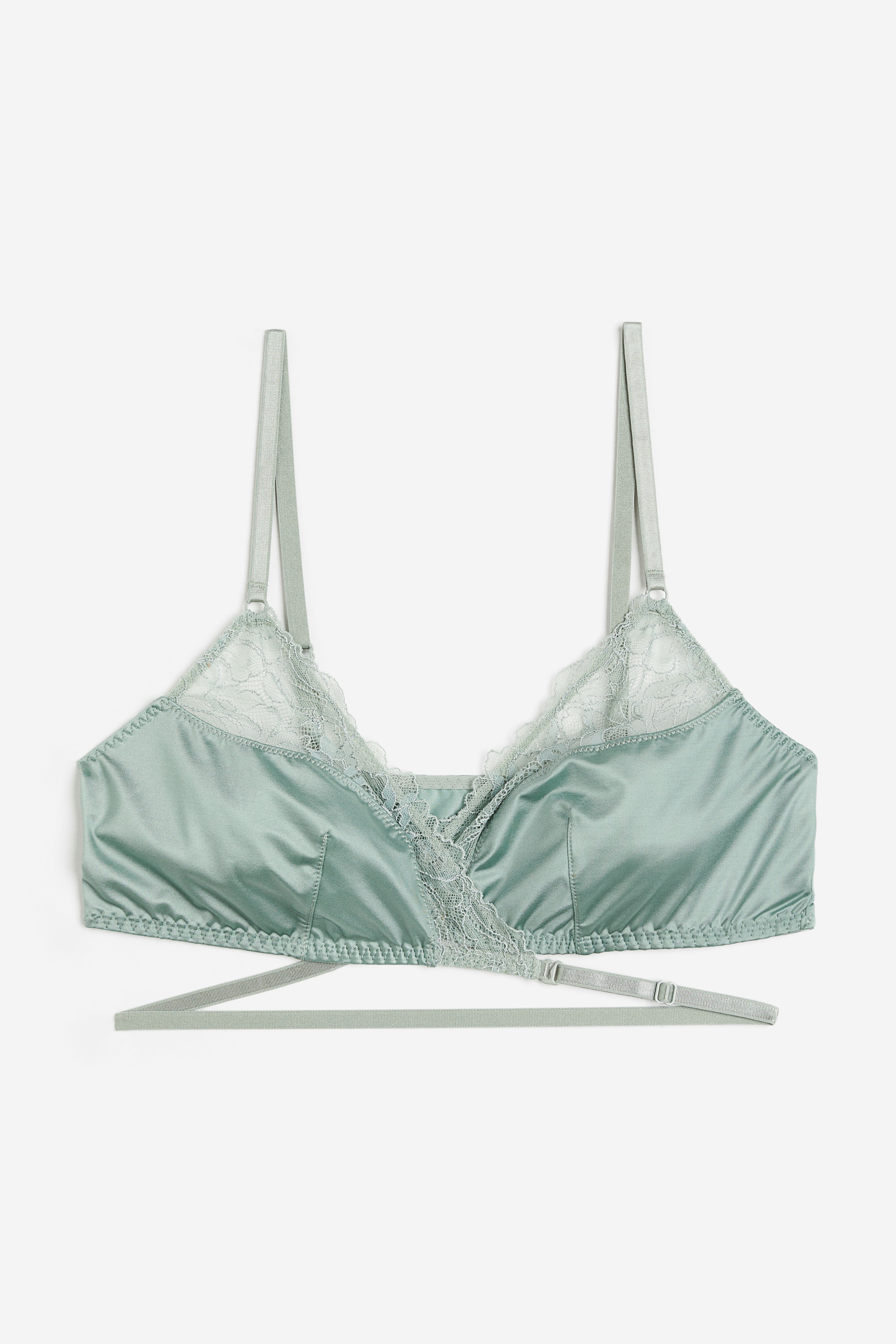 Soft cup Satin Bra Light green Ladies H M CA