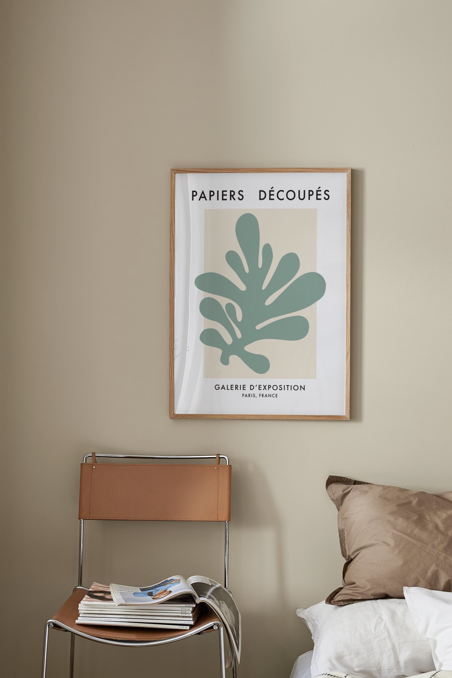 Papiers Découpés Green Plakat - Beige/grøn/hvid