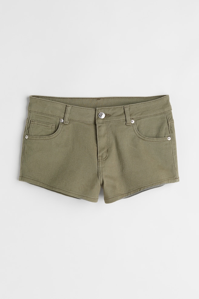 Low-waisted twill shorts - Khaki green/Black/White/Purple/dc - 1