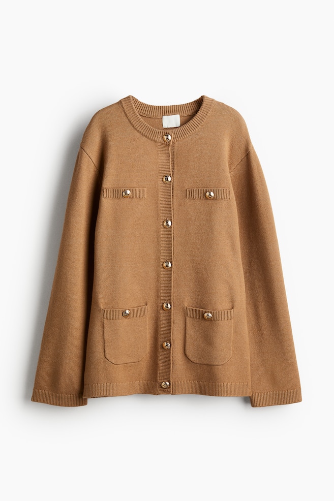 Gilet à boutons - Beige foncé/Gris foncé chiné - 1