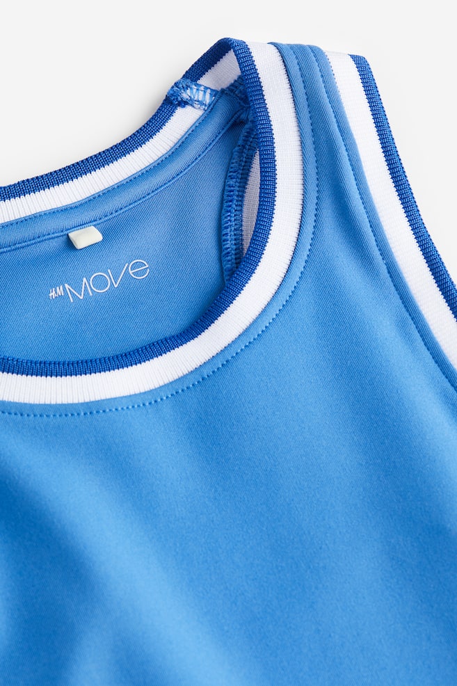DryMove™ Cropped sports vest top - Light blue/Black - 5