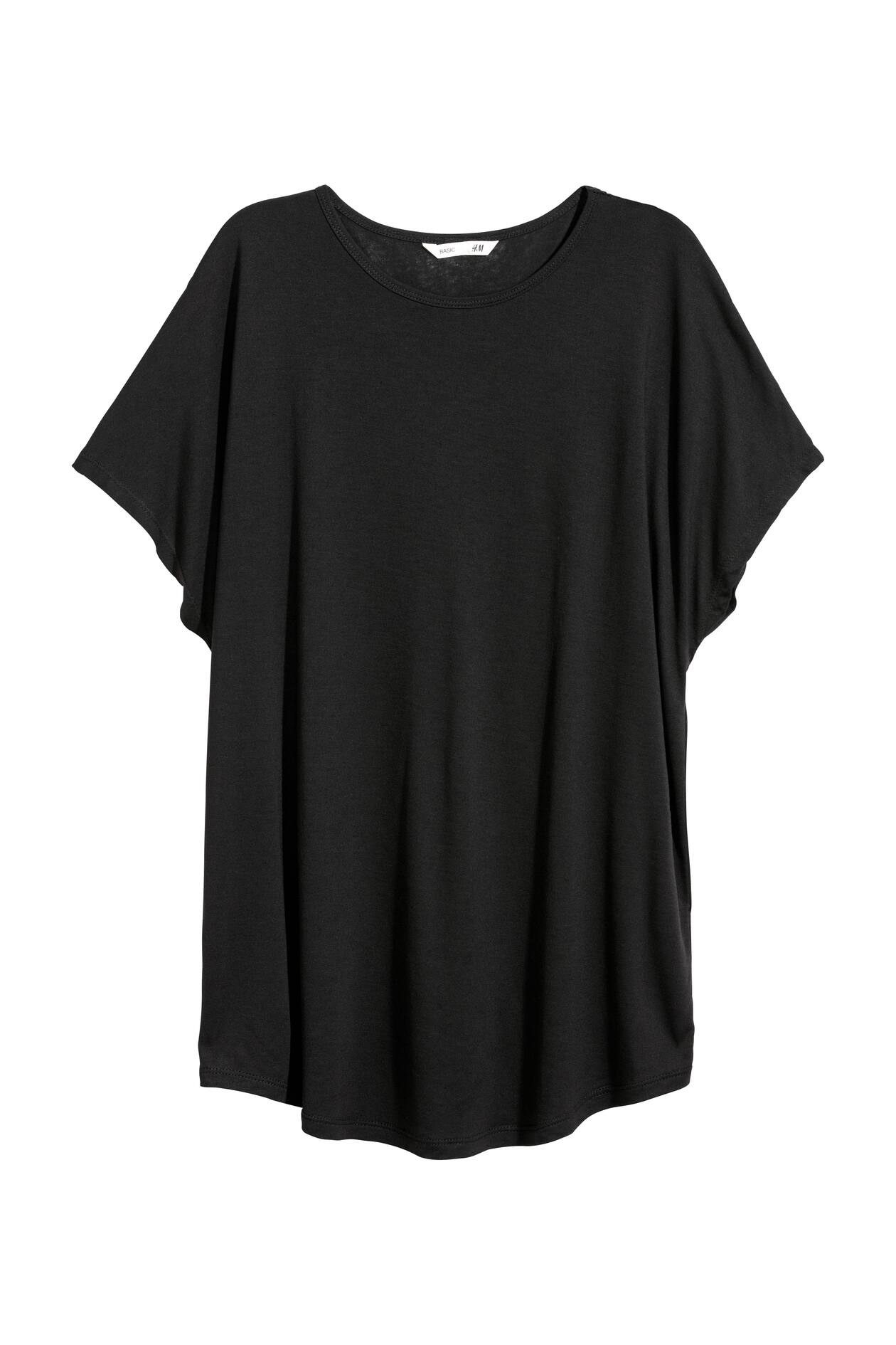 Top with cap sleeves - Short sleeve - Black - Ladies | H&M GB